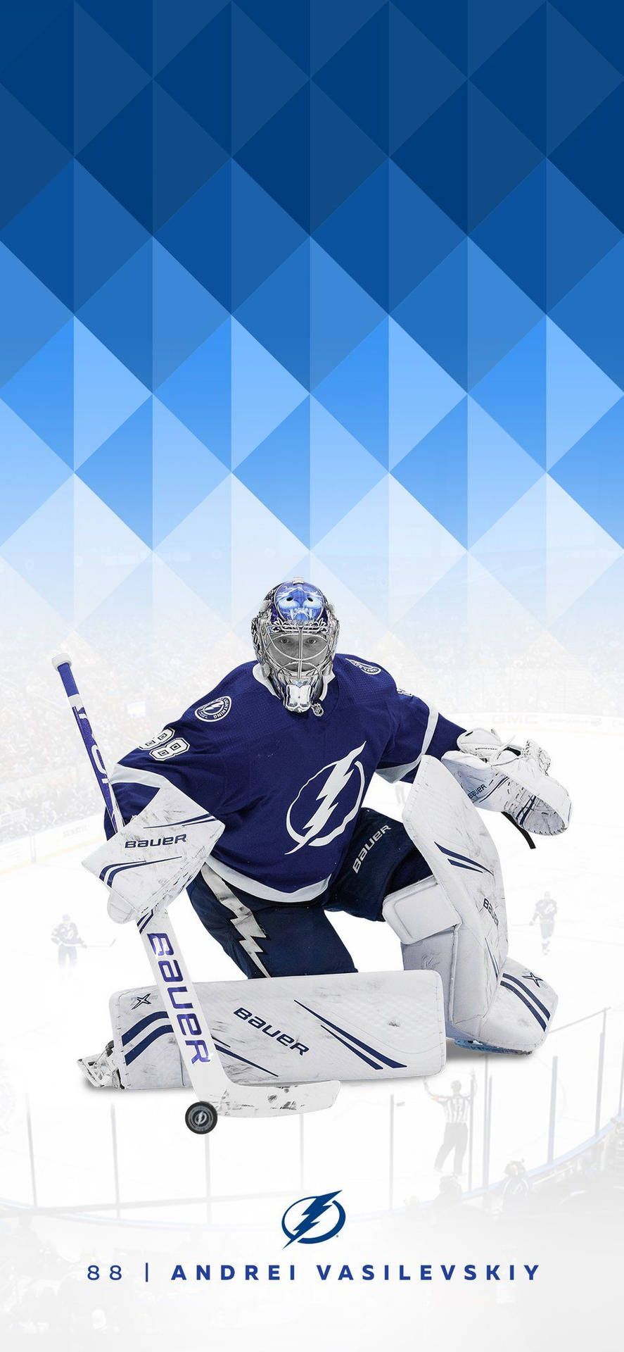 887x1920 Download Andrei Vasilevskiy in Action for Tampa Bay Lightning Wallpaper