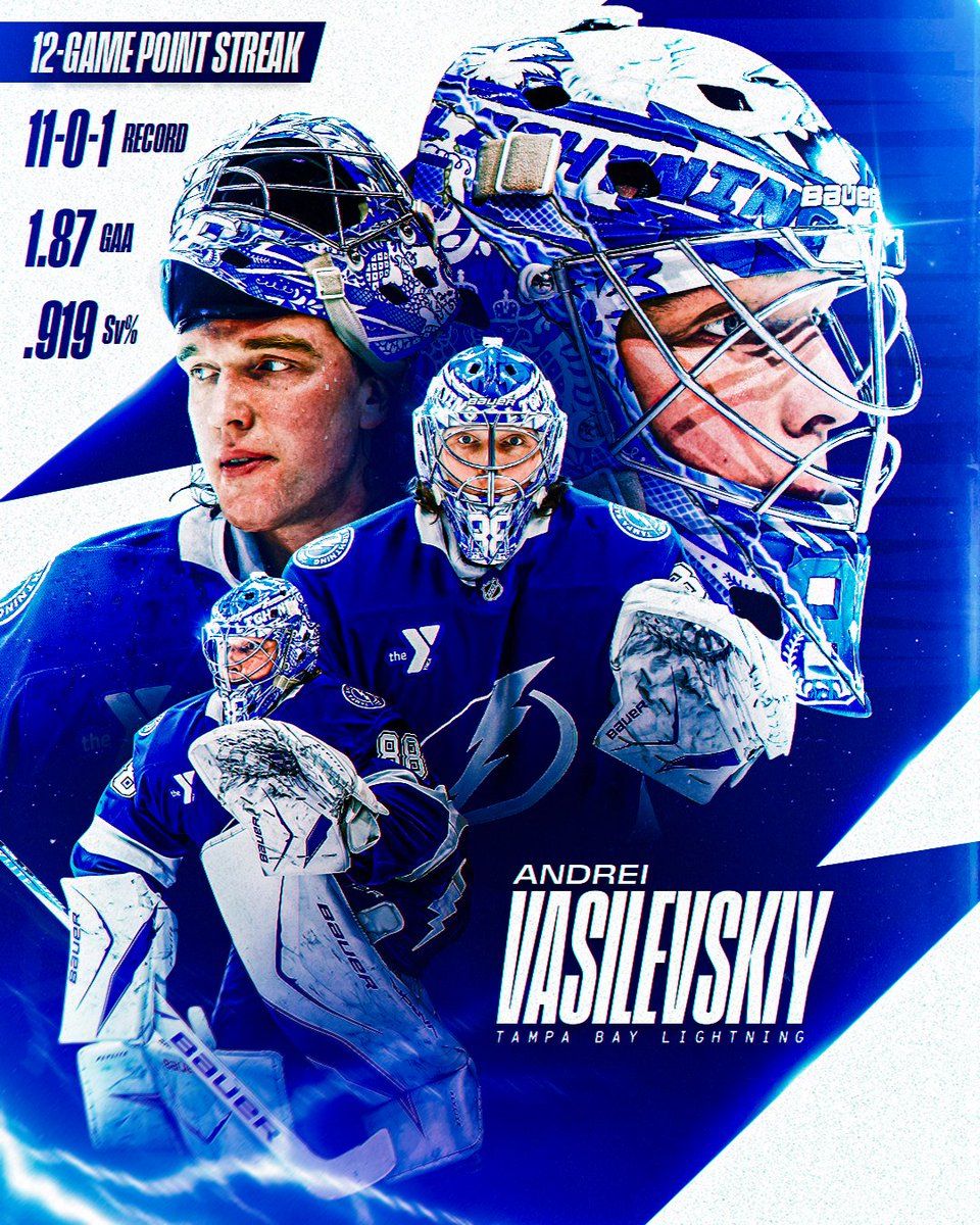 960x1200 Keep on rollin' ⚡️ With a shootout victory tonight, Andrei Vasilevskiy extends his point streak to 12 games‼️