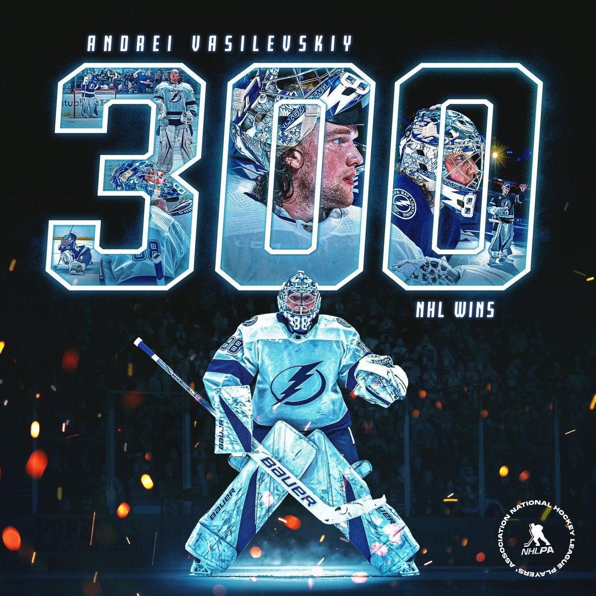 1200x1200 3️⃣0️⃣0️⃣ dubs! Congratulations to Andrei Vasilevskiy on NHL win No. 300