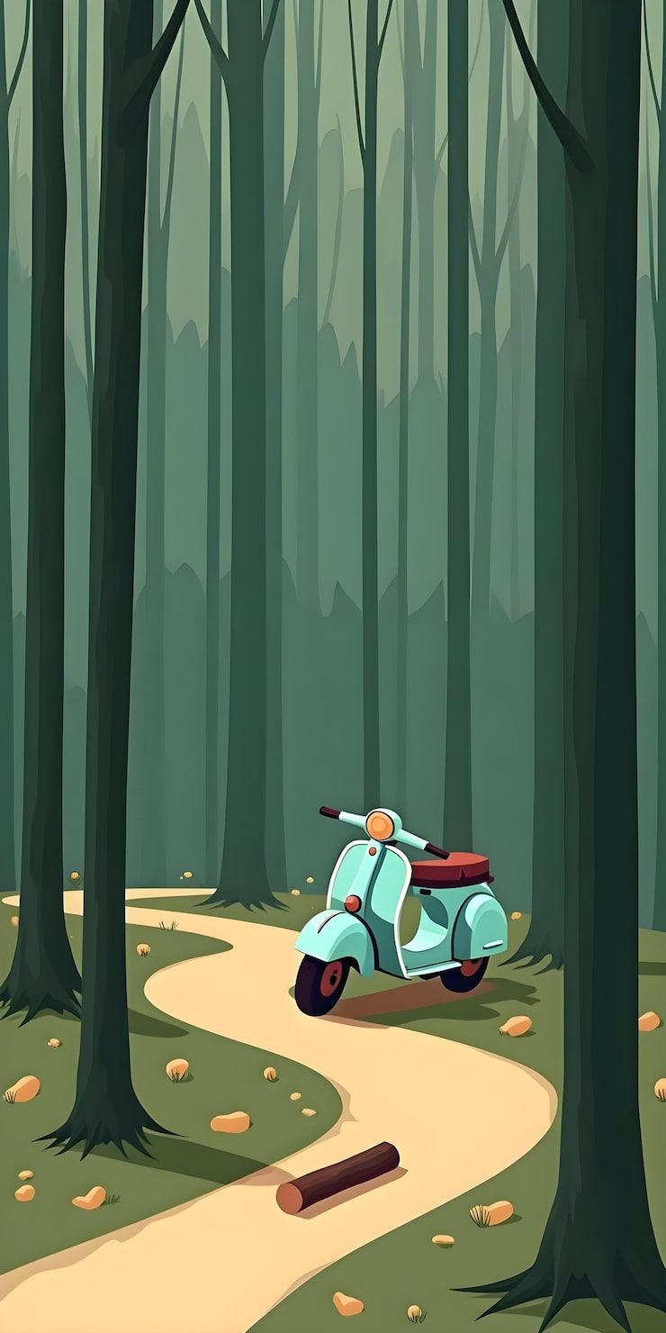740x1480 Animated Motorcycle Scene Photo Free High Quality Picture