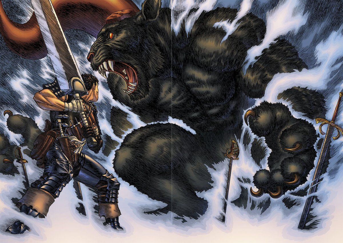 1200x849 Done more colours on Berserk. Zodd is one of my favourite monster villains of all time and this fight scene in the manga is amazing. #Berserk #mangacoloring