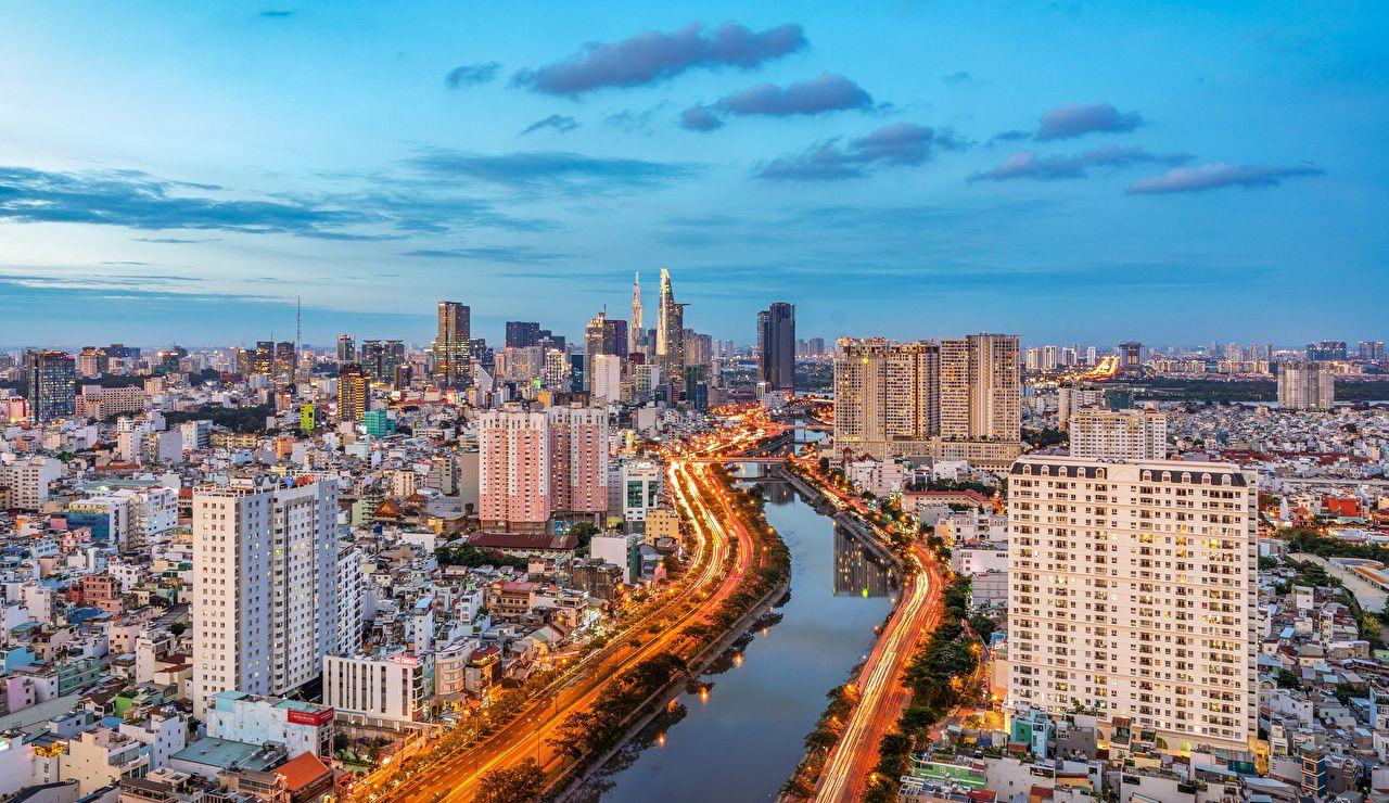 1280x740 Desktop Wallpaper Vietnam Saigon Roads Rivers Cities Houses