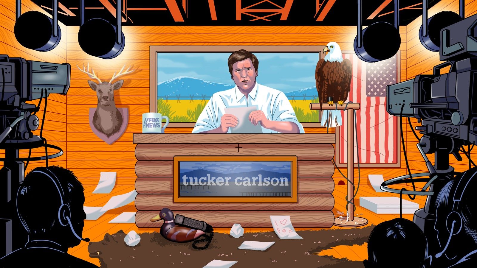 1600x900 What Tucker Carlson Is Doing in a Fake Log Cabin