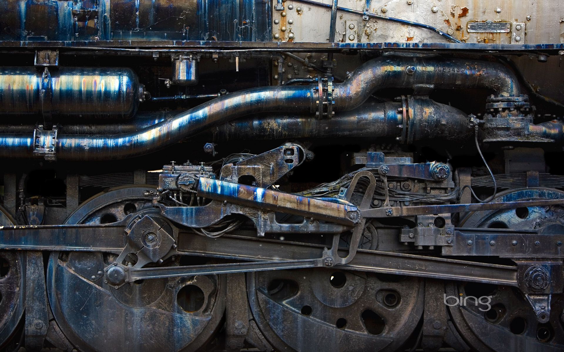1920x1200 Detail of a steam engine at Steamtown National Historic Site, Scranton, Pennsylvania Wallpaper
