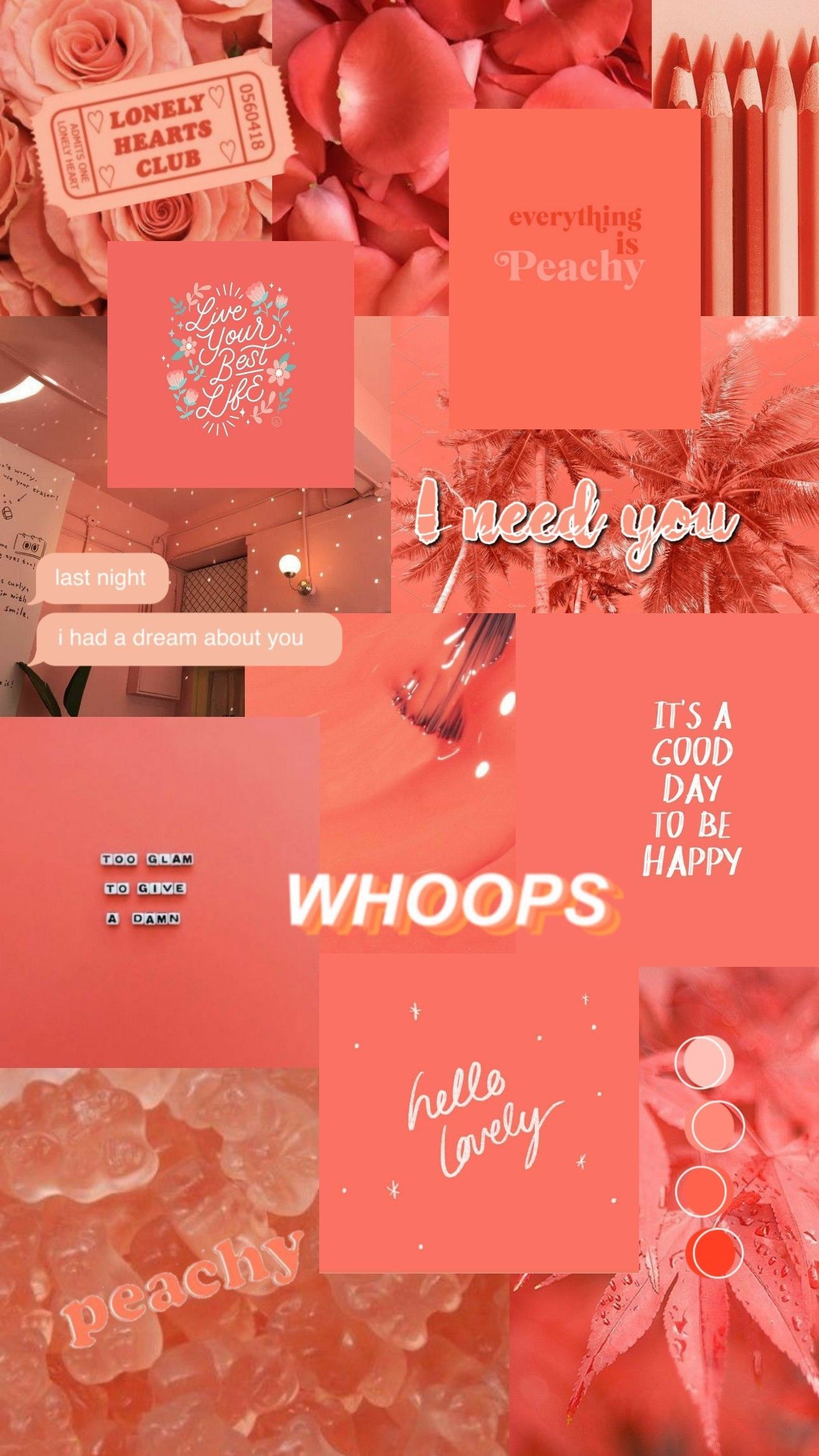 1288x2289 Coral Aesthetic Wallpaper
