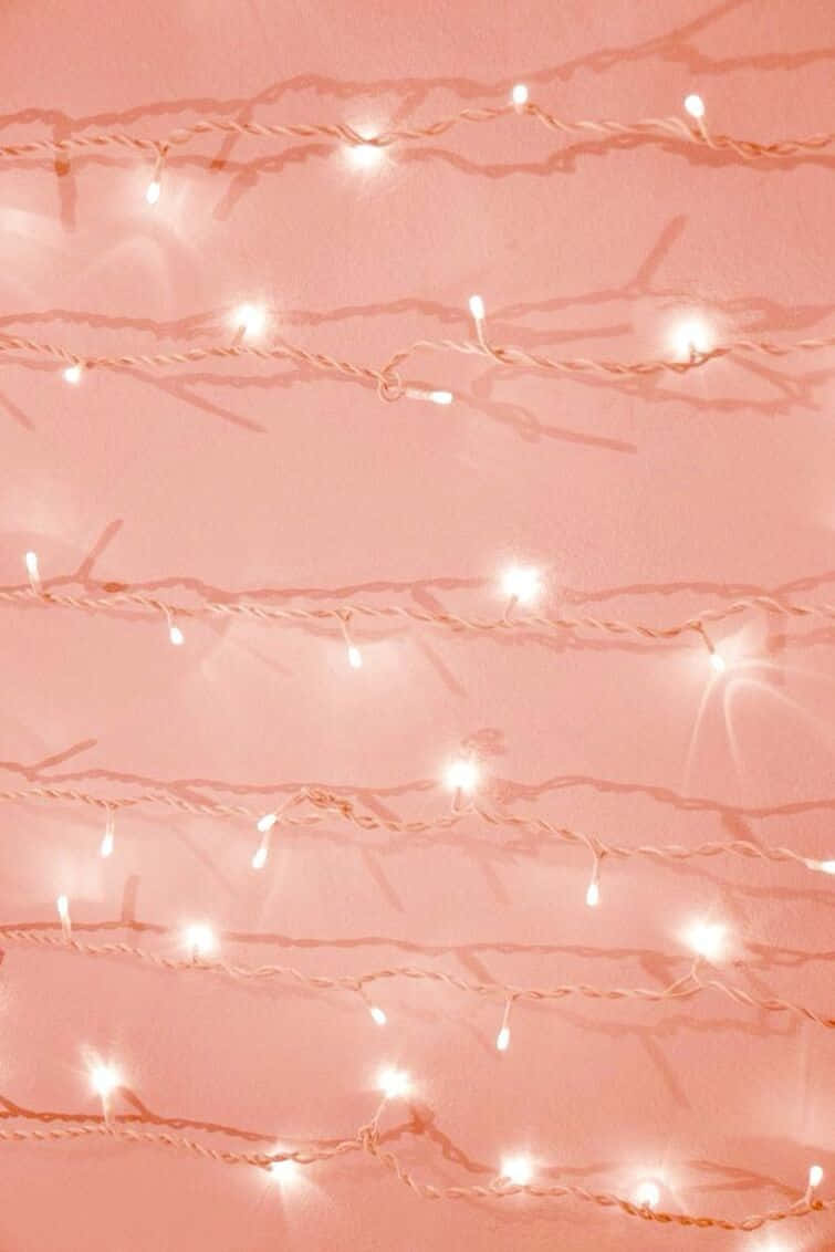755x1132 Download Coral Glow String Lights Aesthetic Wallpaper