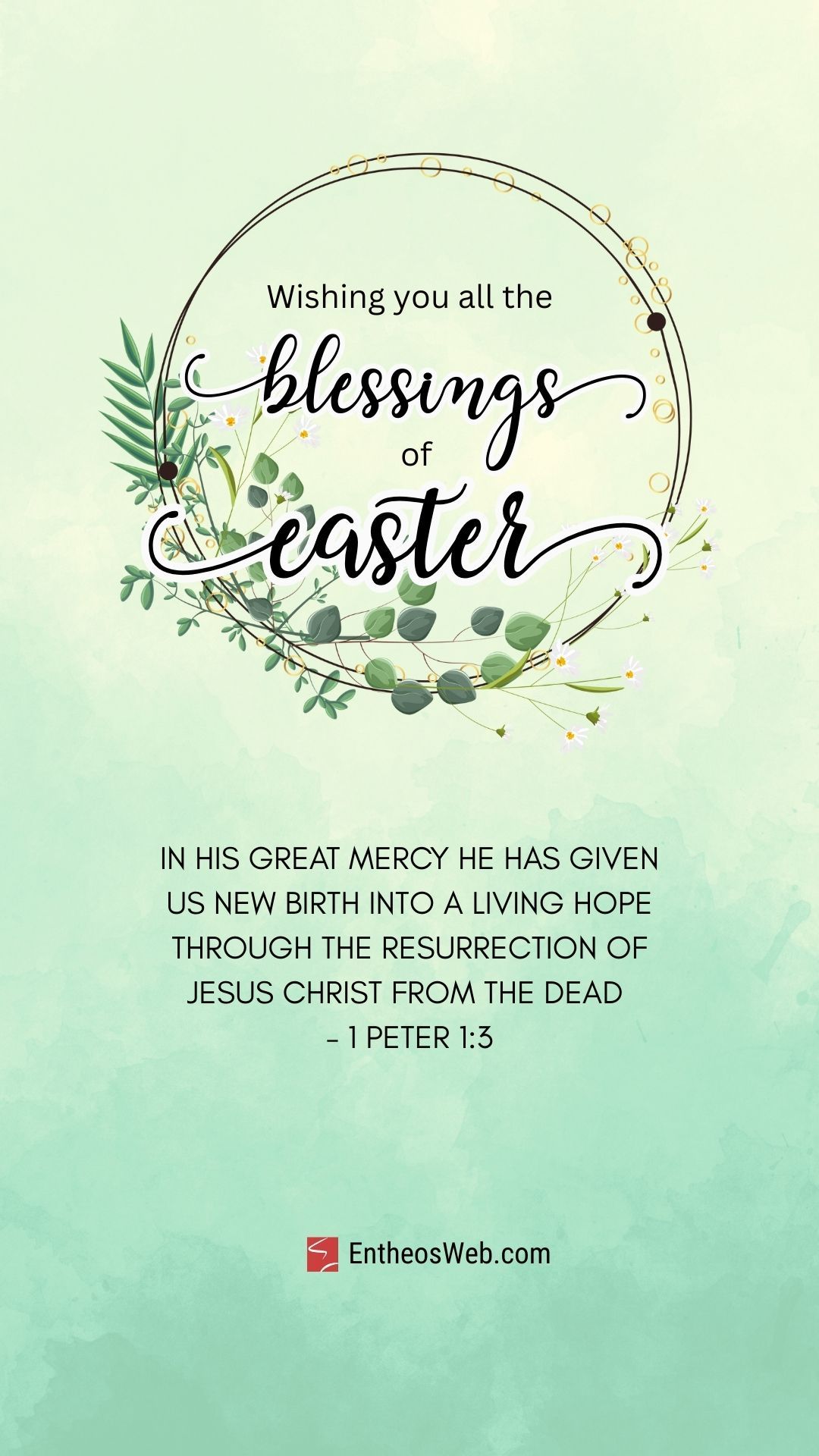 1080x1920 Christian Happy Easter Phone Wallpaper with Bible Verses