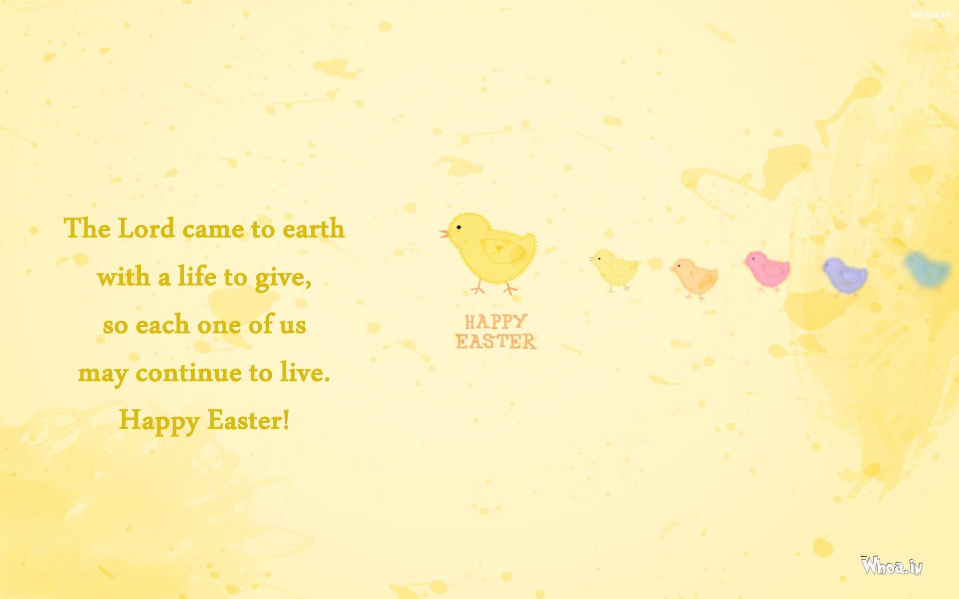 1920x1200 Easter Greetings In Yellow Background And Quote Wallpaper