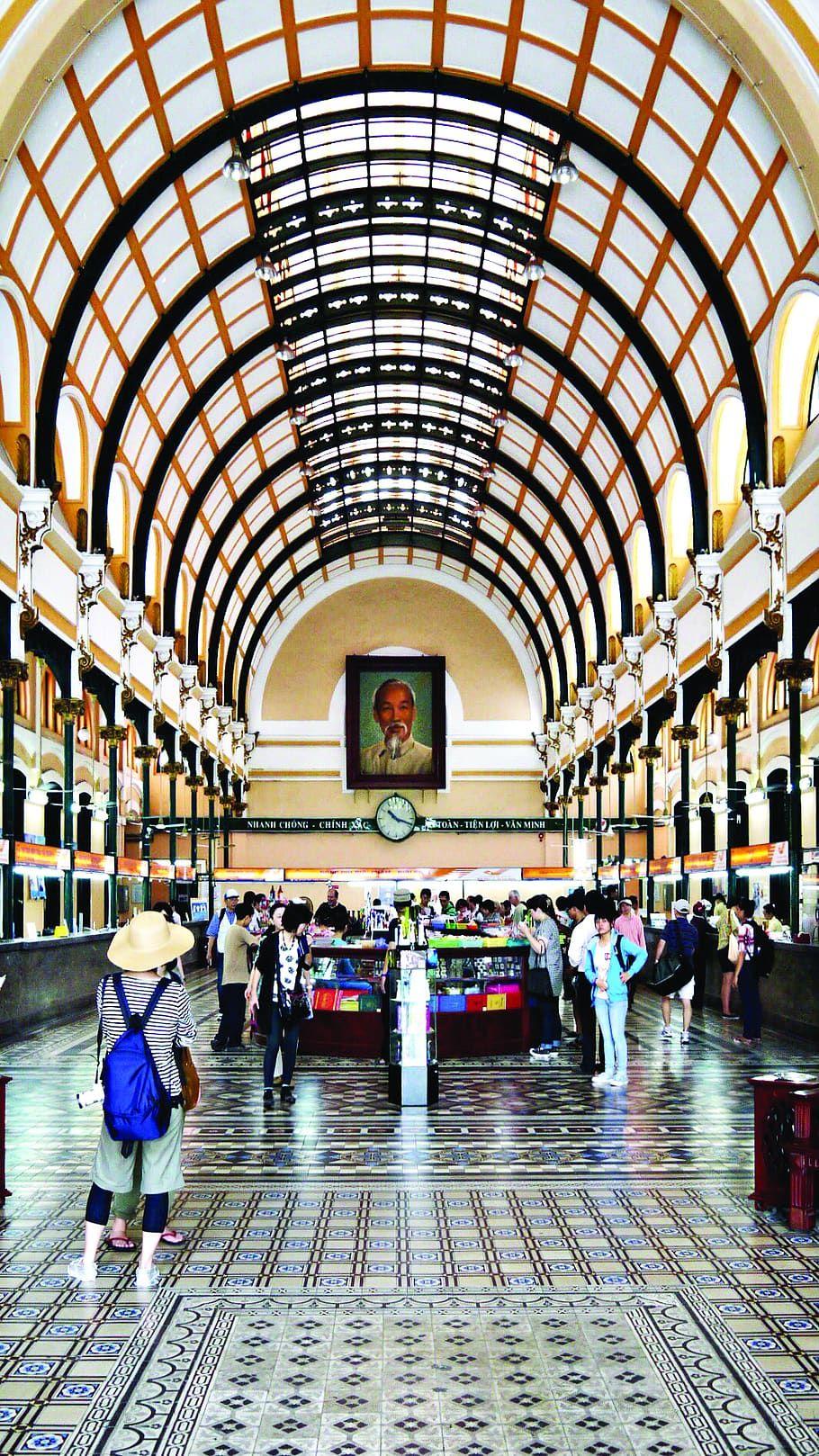 910x1618 Saigon central post office 1080P, 2K, 4K, 5K HD wallpaper free download