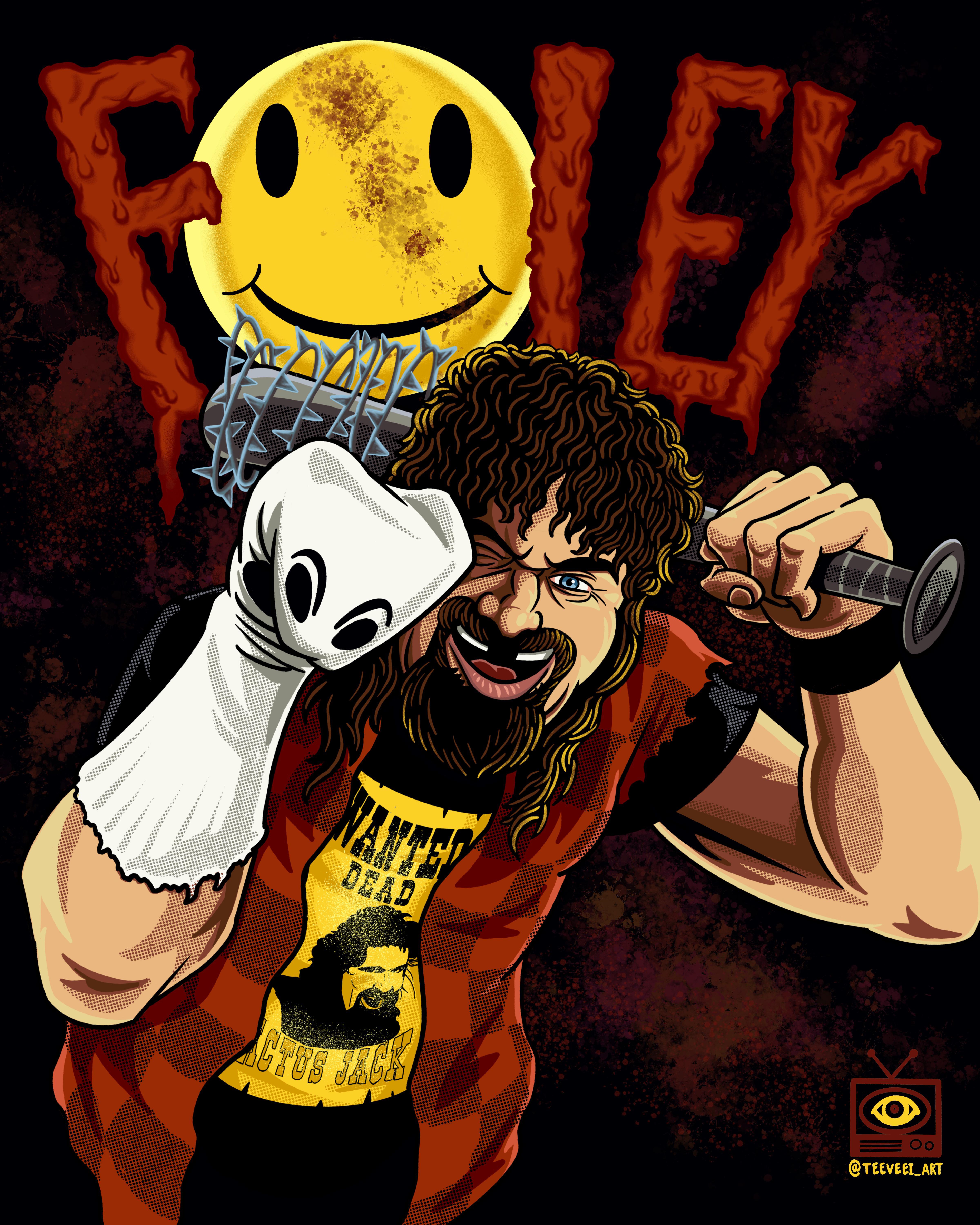 4800x6000 Mick Foley piece I just finished, in honor of his upcoming appearance at Freelance Wrestling in Chicago!