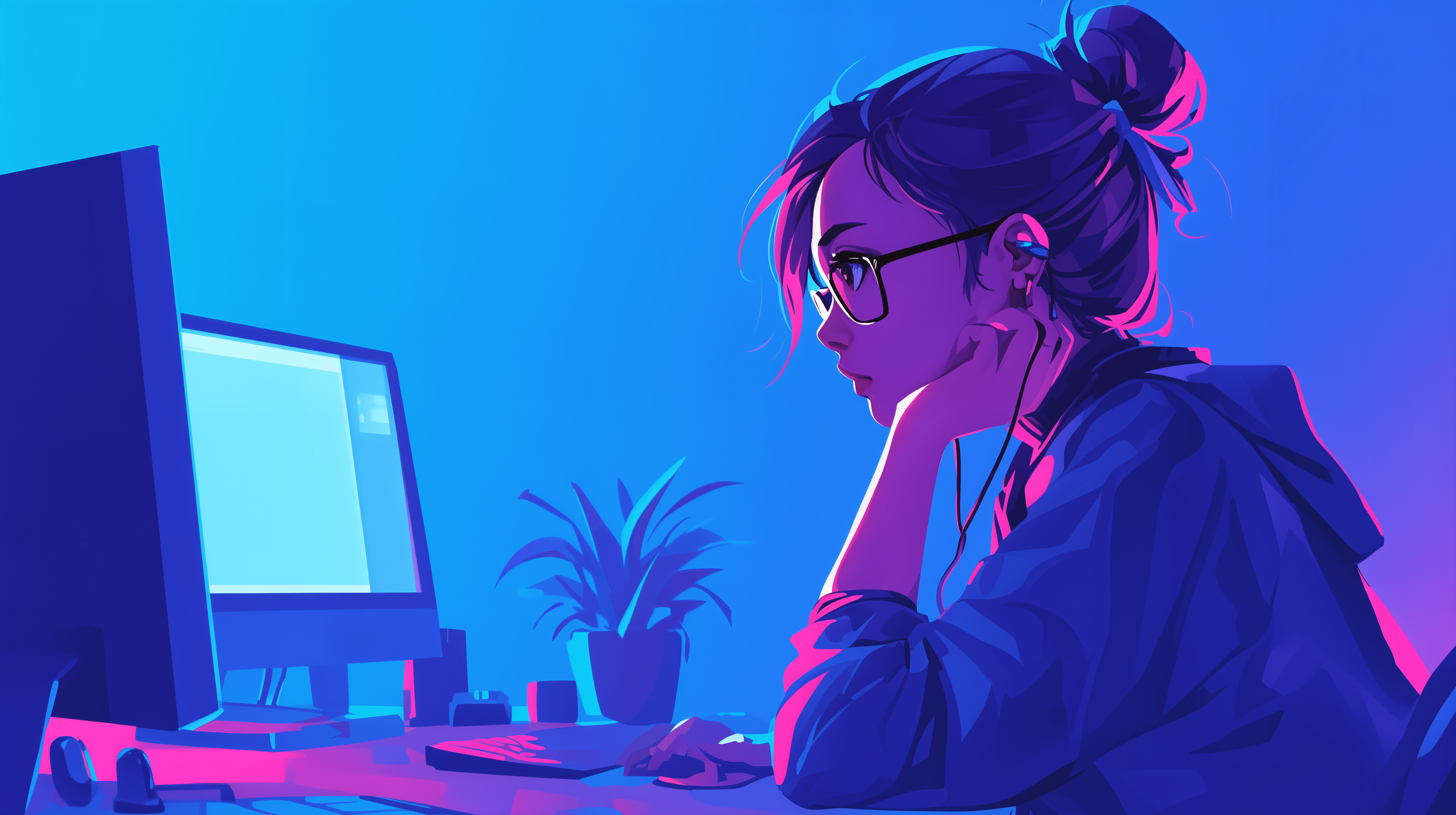 4072x2280 Focused Programmer: 4K Ultra HD Wallpaper