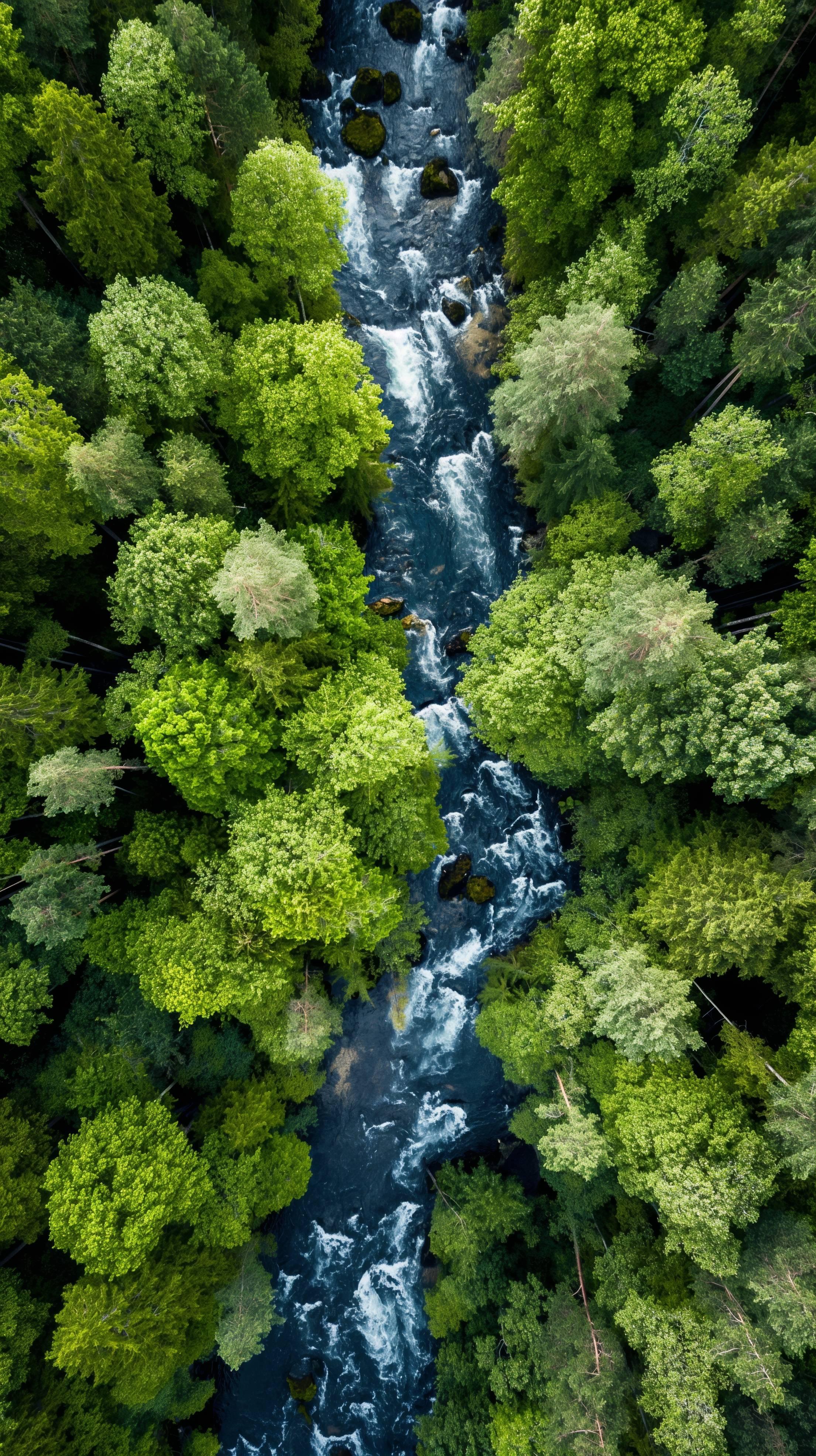 2210x3943 River in the Forest Free Smartphone Wallpaper. Free Nature Image