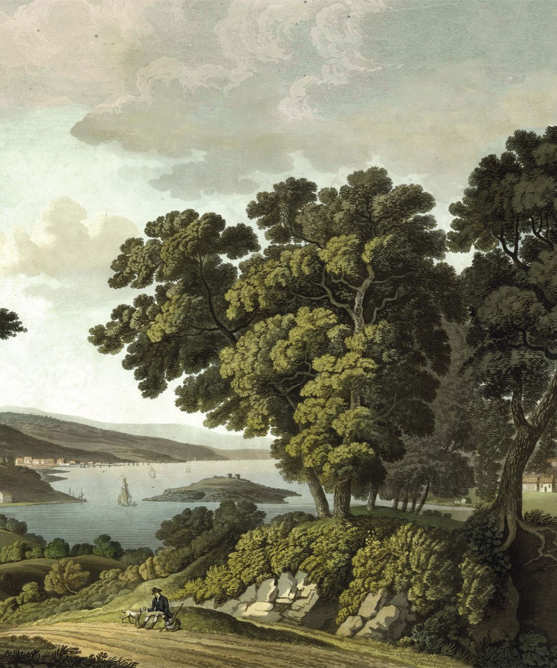 1100x1320 English Landscape Mural • Countryside Scene USA