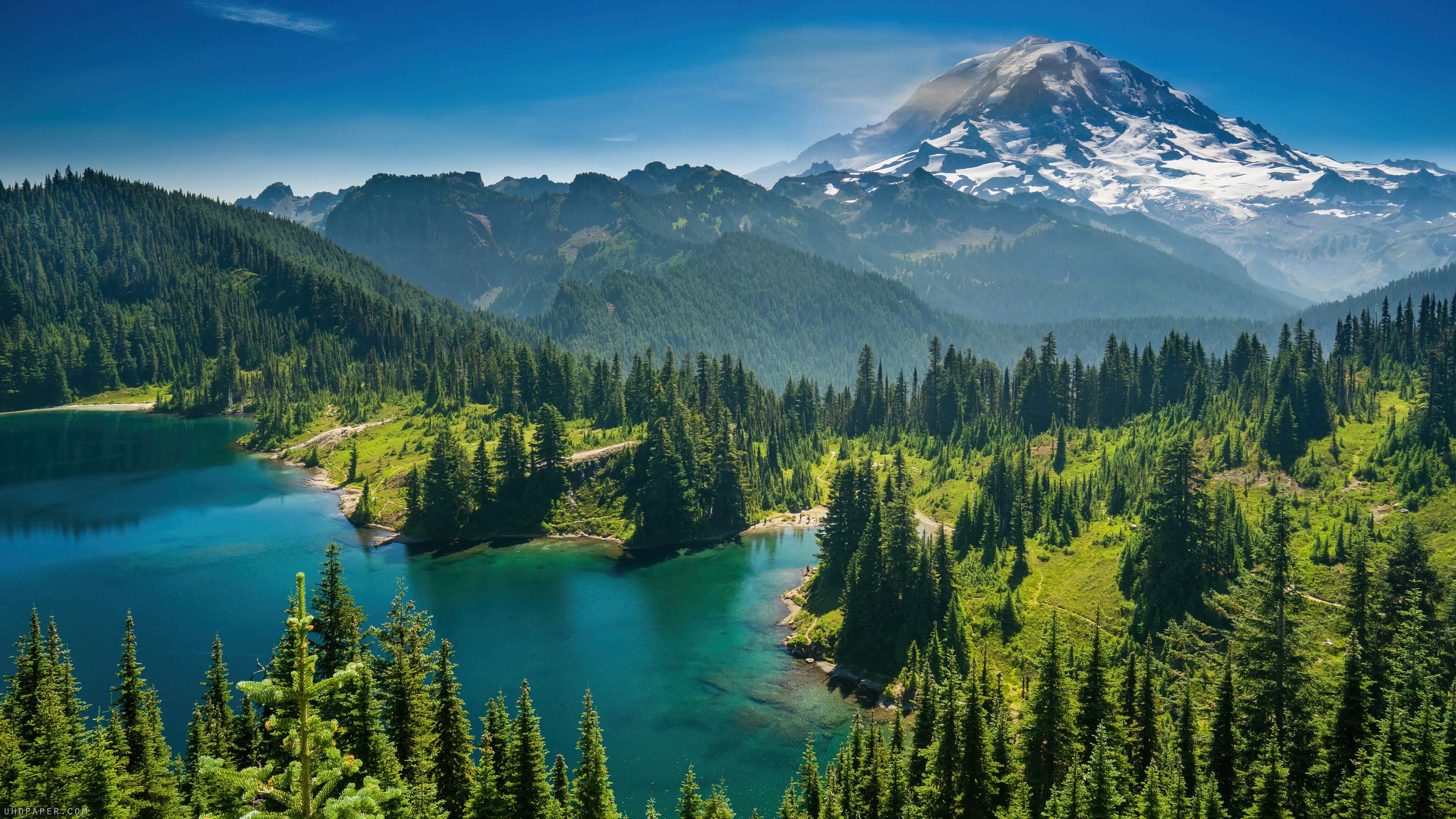 3840x2160 Forest Lake Mountain Scenery Wallpaper 4K HD PC f