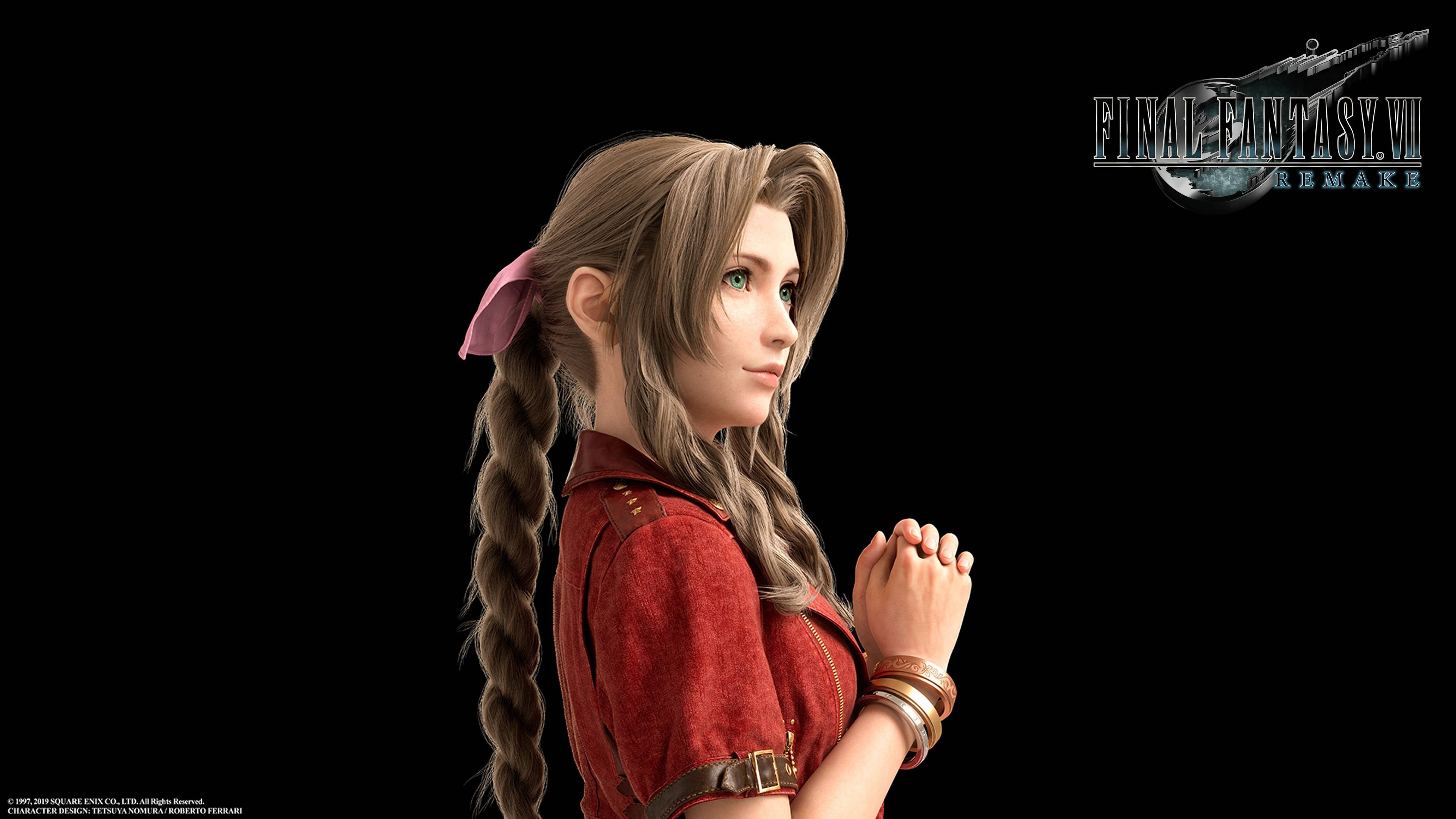 3840x2160 Final Fantasy VII Remake Aerith Wallpaper. Cat with Monocle