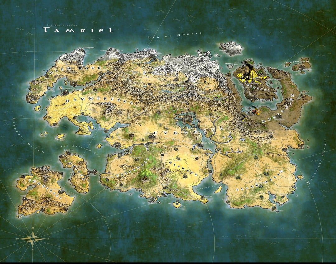 1080x848 Made a new version of the Tamriel map i found with better color and higher res, enjoy folk