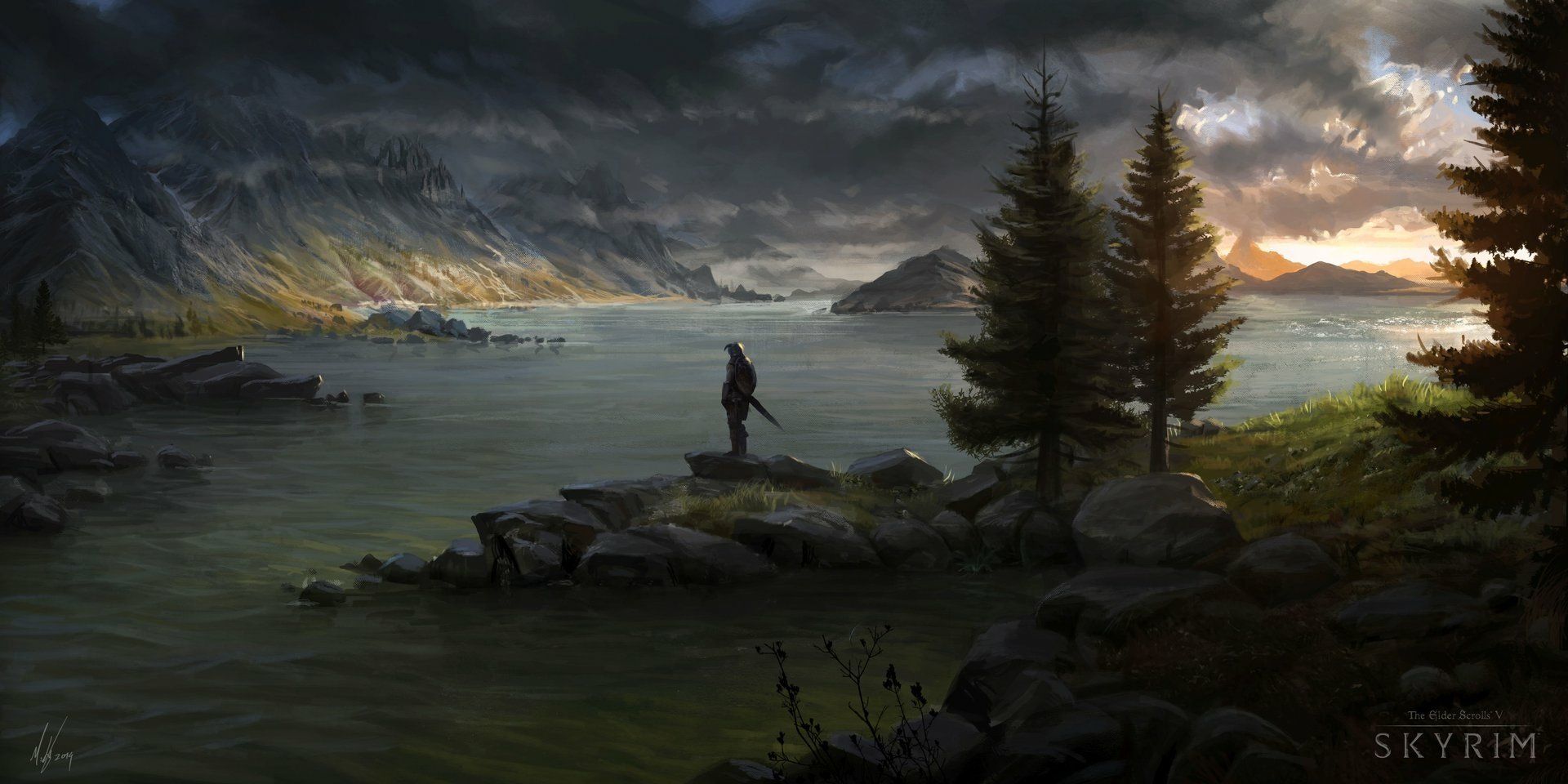 1920x960 Epic Skyrim HD Wallpaper: Explore the Beauty of Tamriel