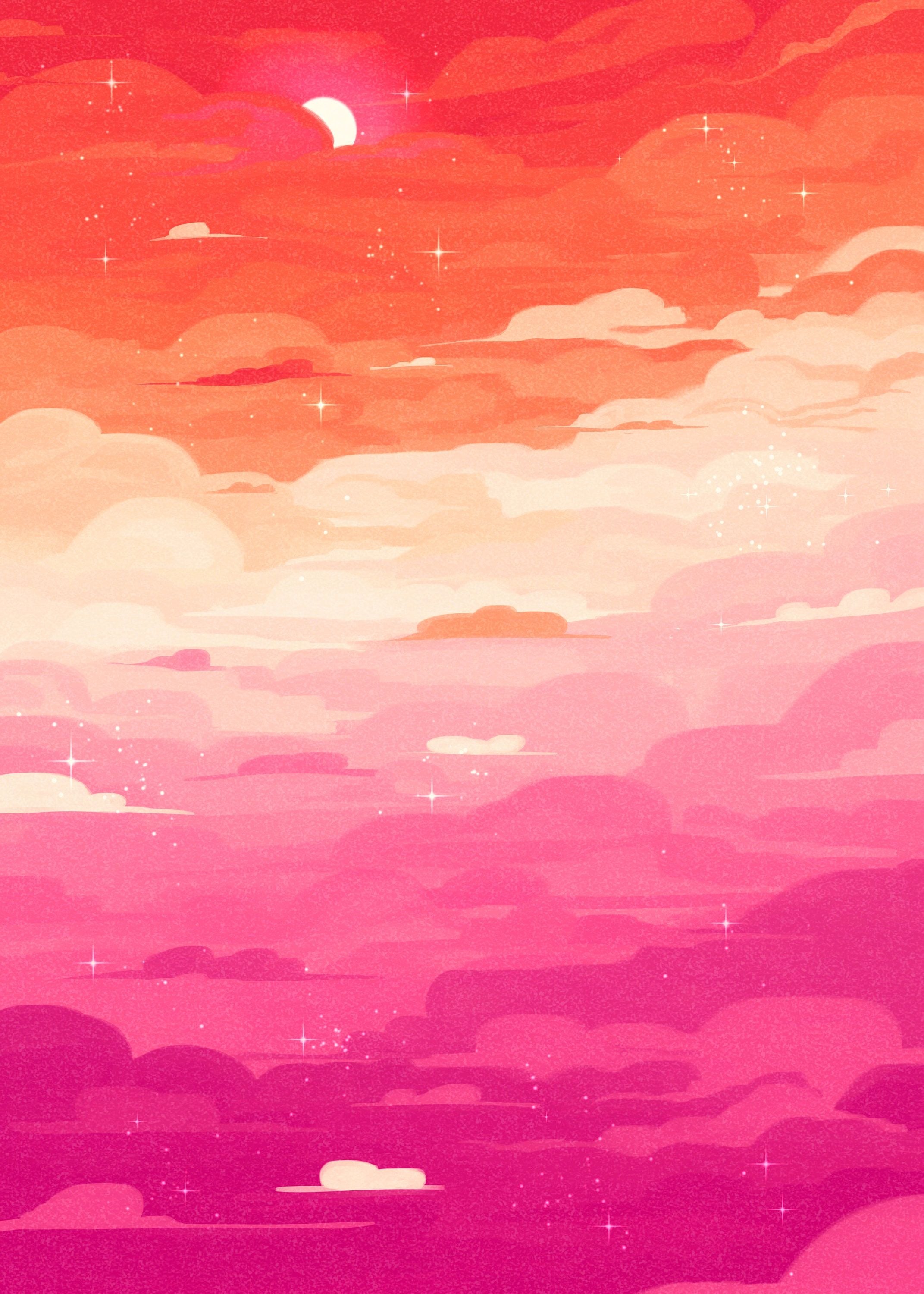 2143x3000 Lesbian Pride Sky Wallpaper Digital Download