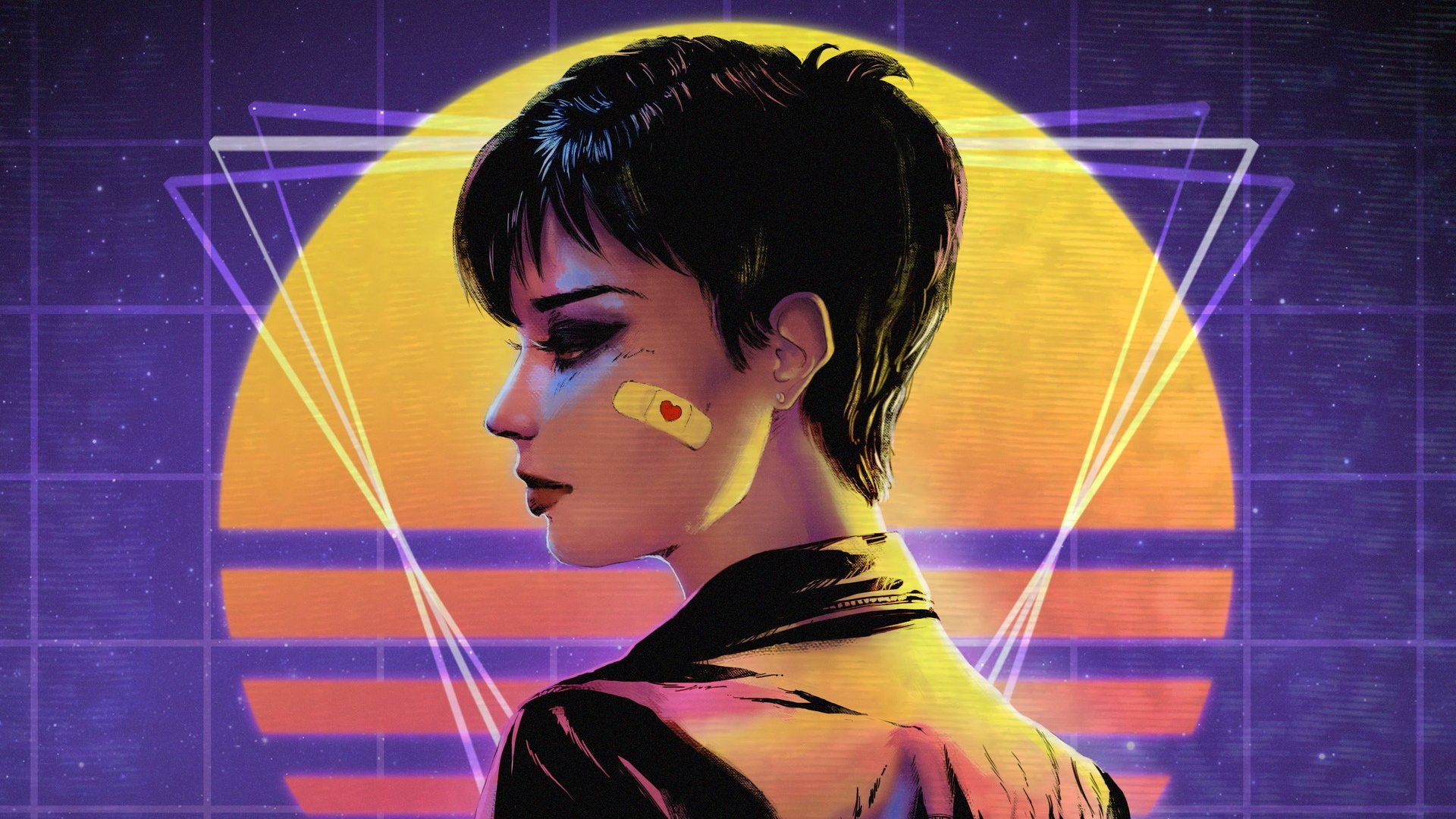 1920x1080 Download Retrowave Synthwave Neon Woman Artistic HD Wallpaper by Sofía Sanzx1080