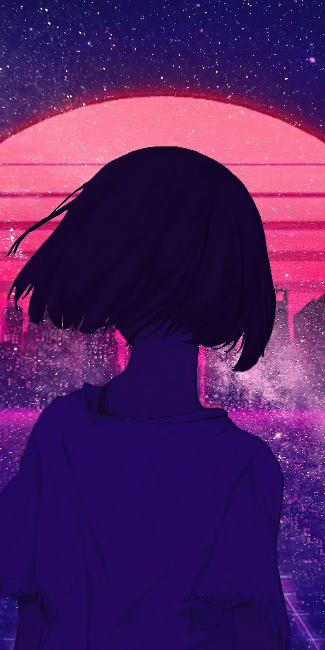 1080x2160 Retrowave Sunset