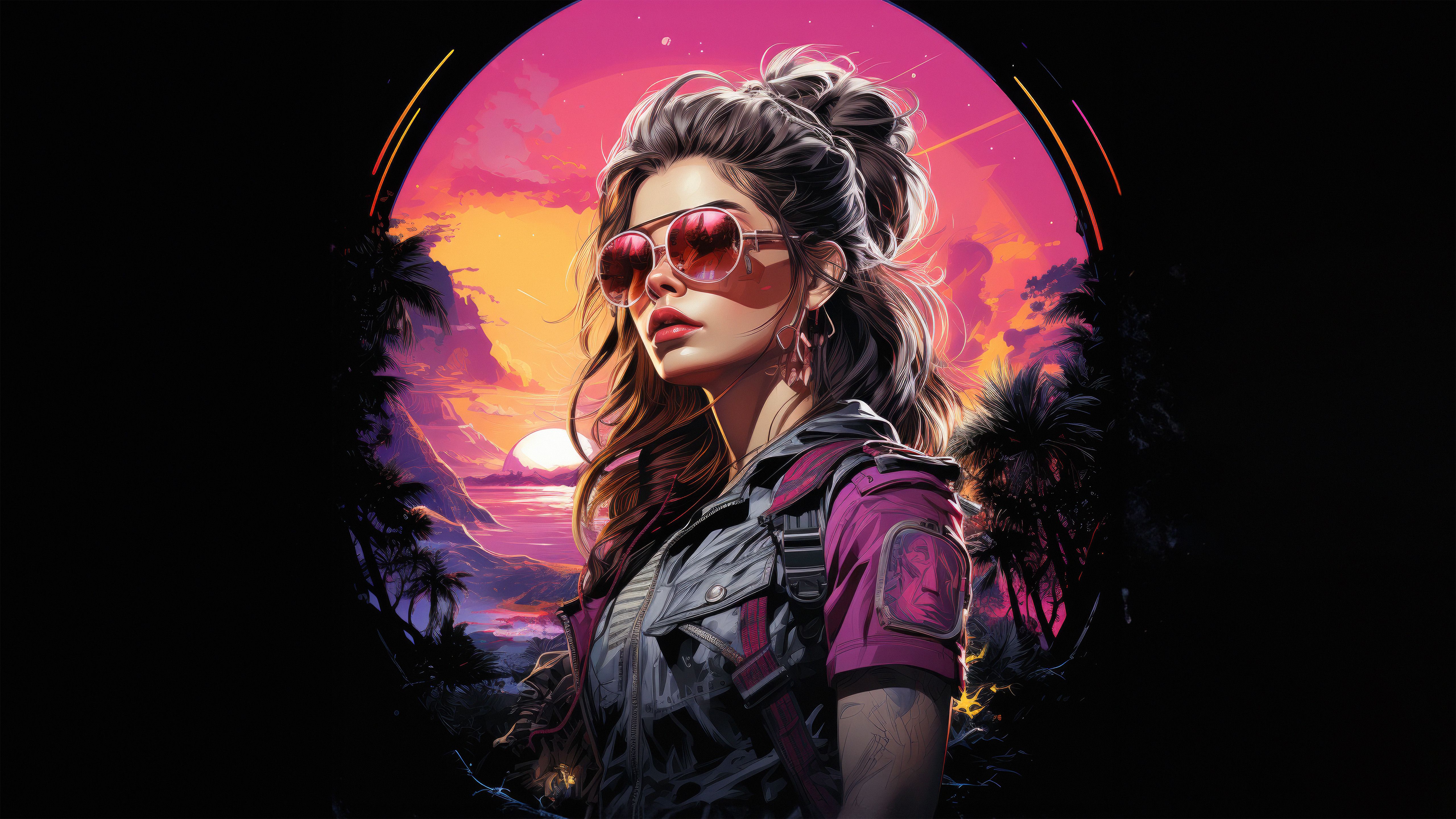 5120x2880 Retro Revival Synthwave Girl Channels The 90s Spirit Wallpaper, HD Artist Wallpaper, 4k Wallpaper, Image, Background, Photos and Picture