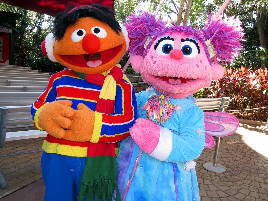 1024x768 Ernie and Abby Cadabby. Sesame Street: A Very Furry Christm