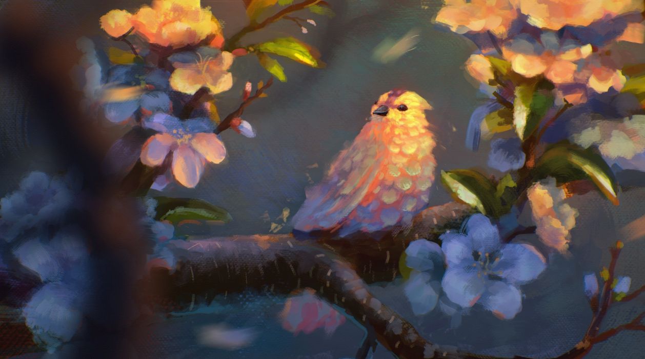 1258x700 Bird Painting Wallpaper, HD Background