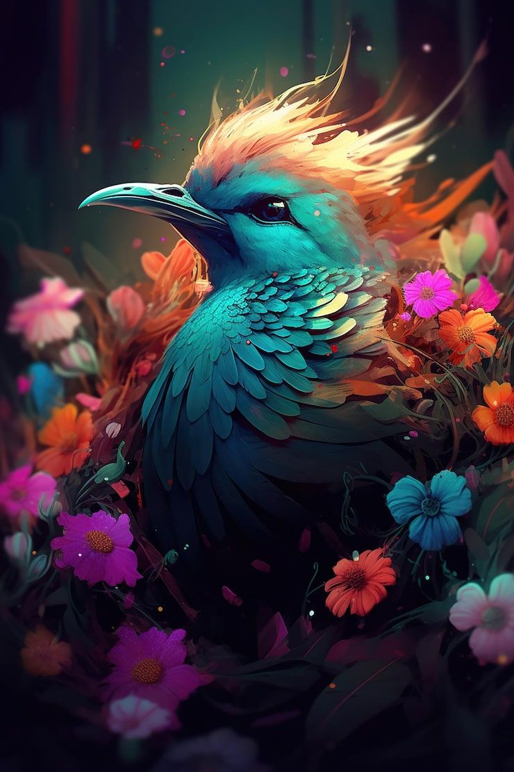 740x1111 Wallpaper bird art Image