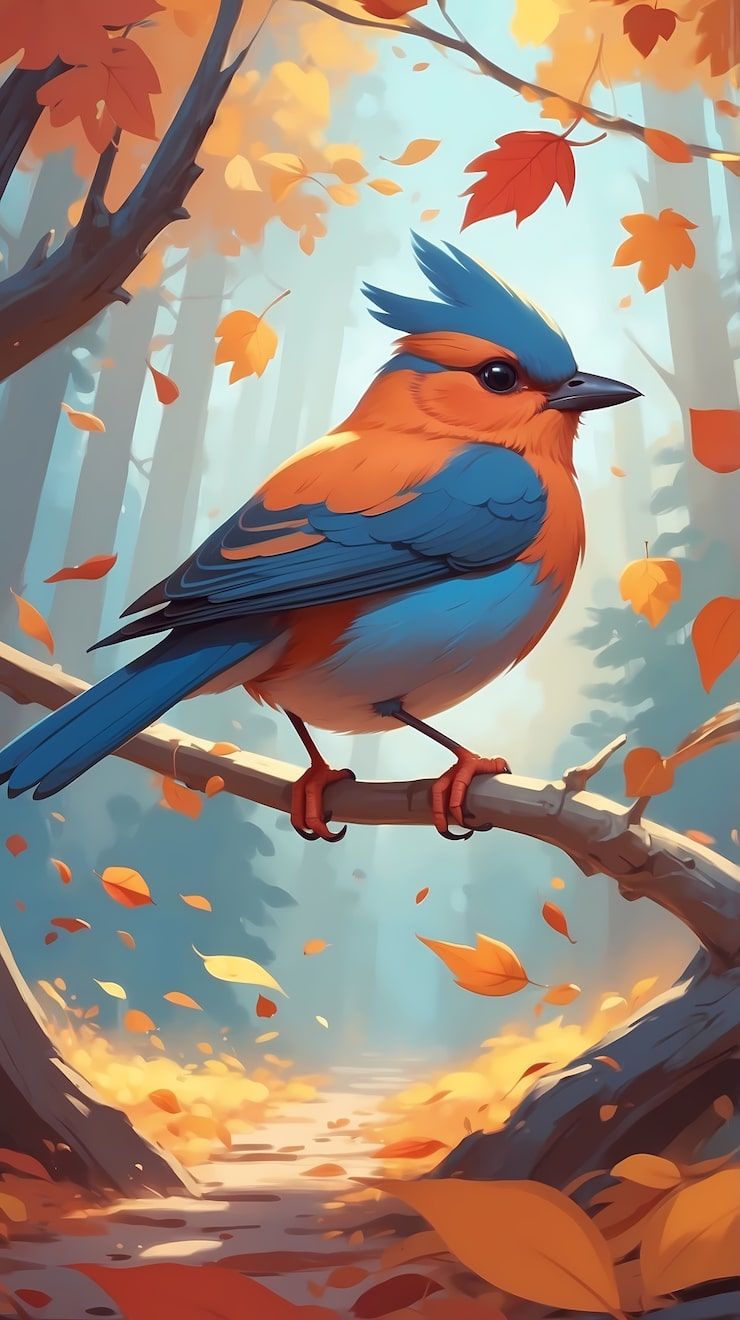 740x1320 Bird Drawing With Background Photo Free High Quality Picture