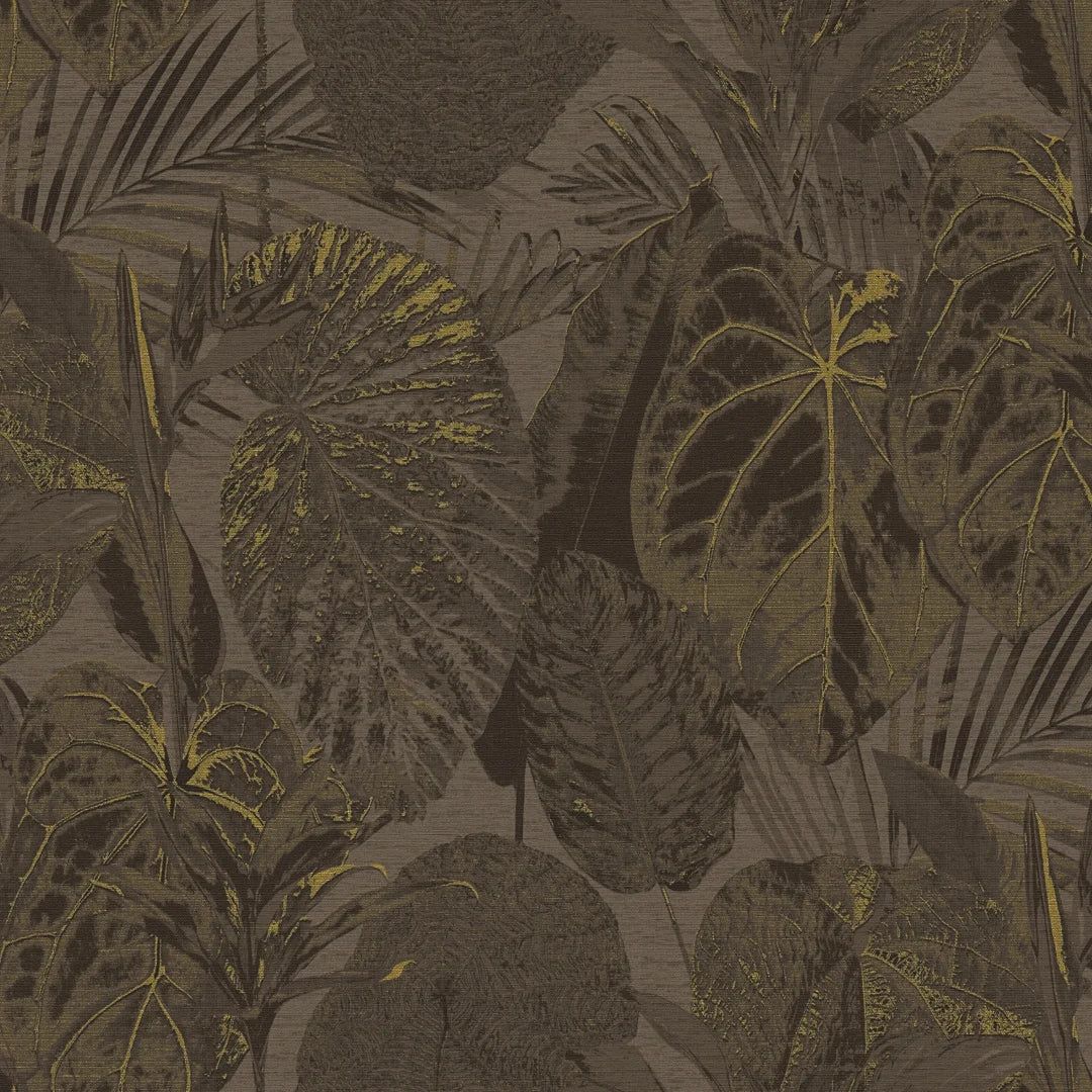 1080x1080 Exotic Oasis Wallpaper in Chocolate Brown