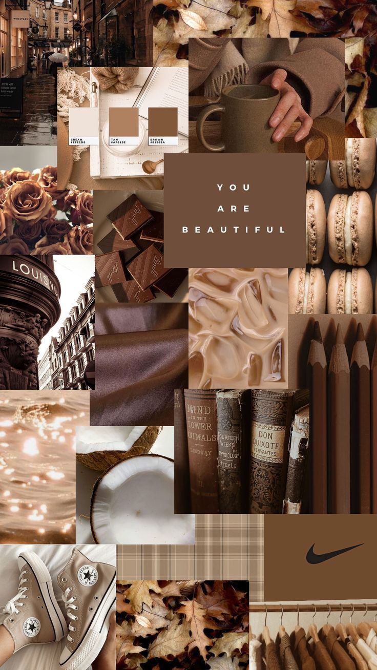 736x1308 chocolate brown & beige collage