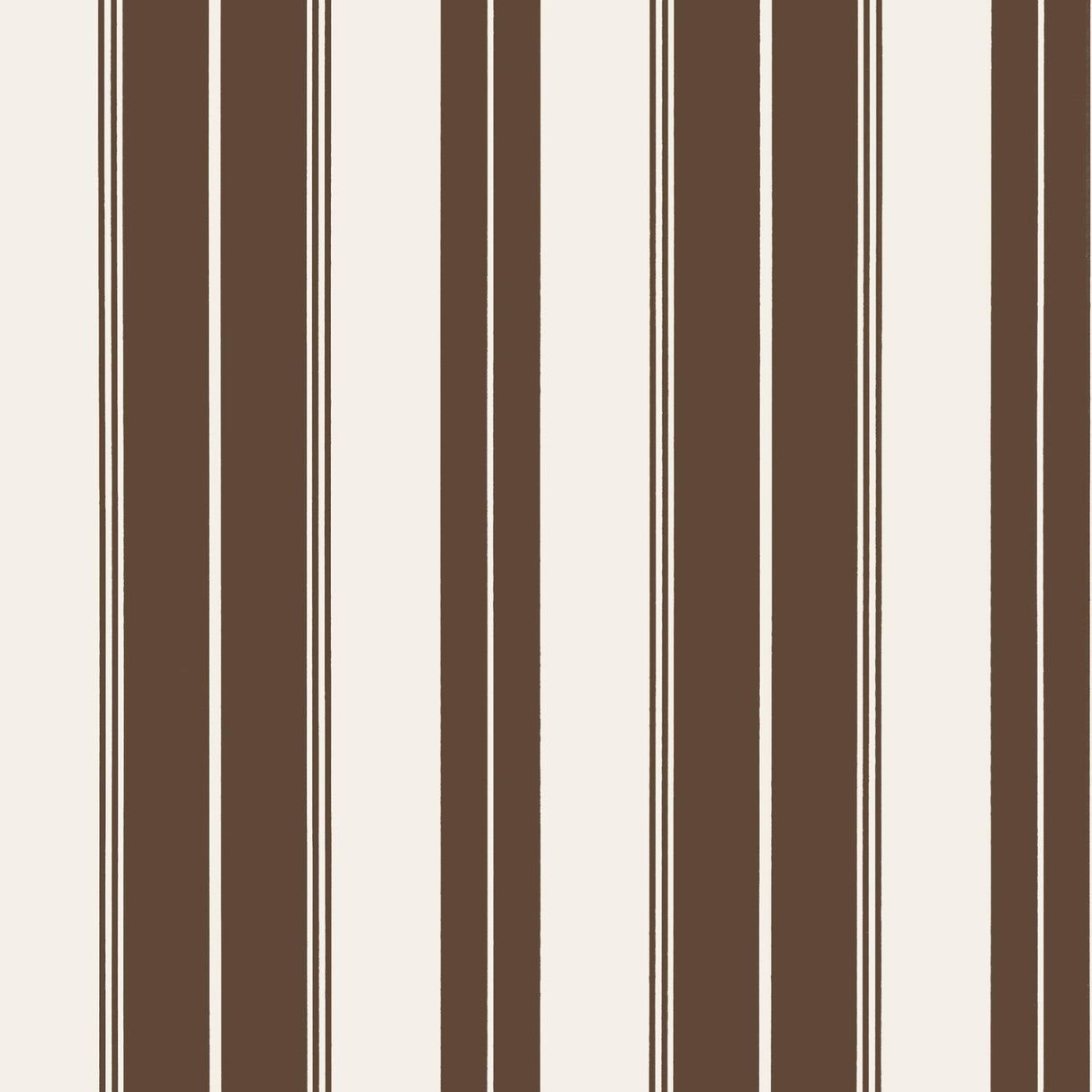 1214x1214 Thibaut Norfolk Stripe Chocolate Brown Wallpaper