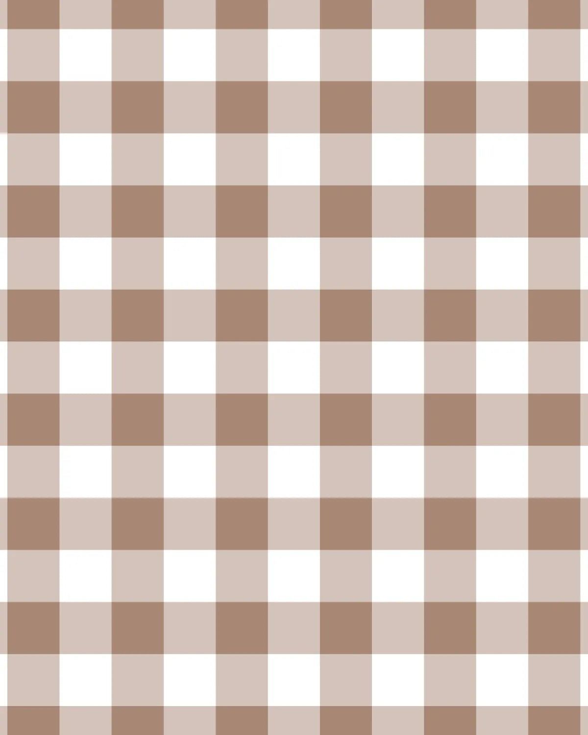 1200x1500 Small Gingham Check Chocolate Brown Wallpaper