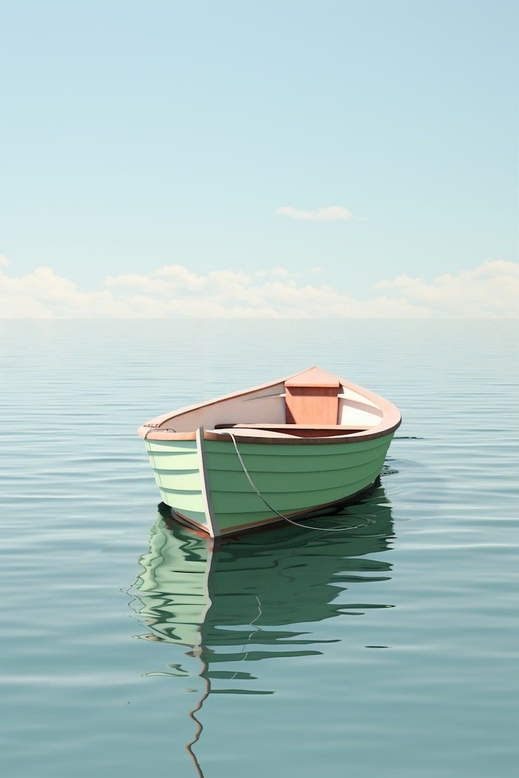 740x1110 Wooden rowboat drawing Image