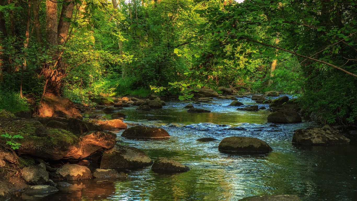 1366x768 Free Creek 4K Wallpaper & Desktop HD Background for PC
