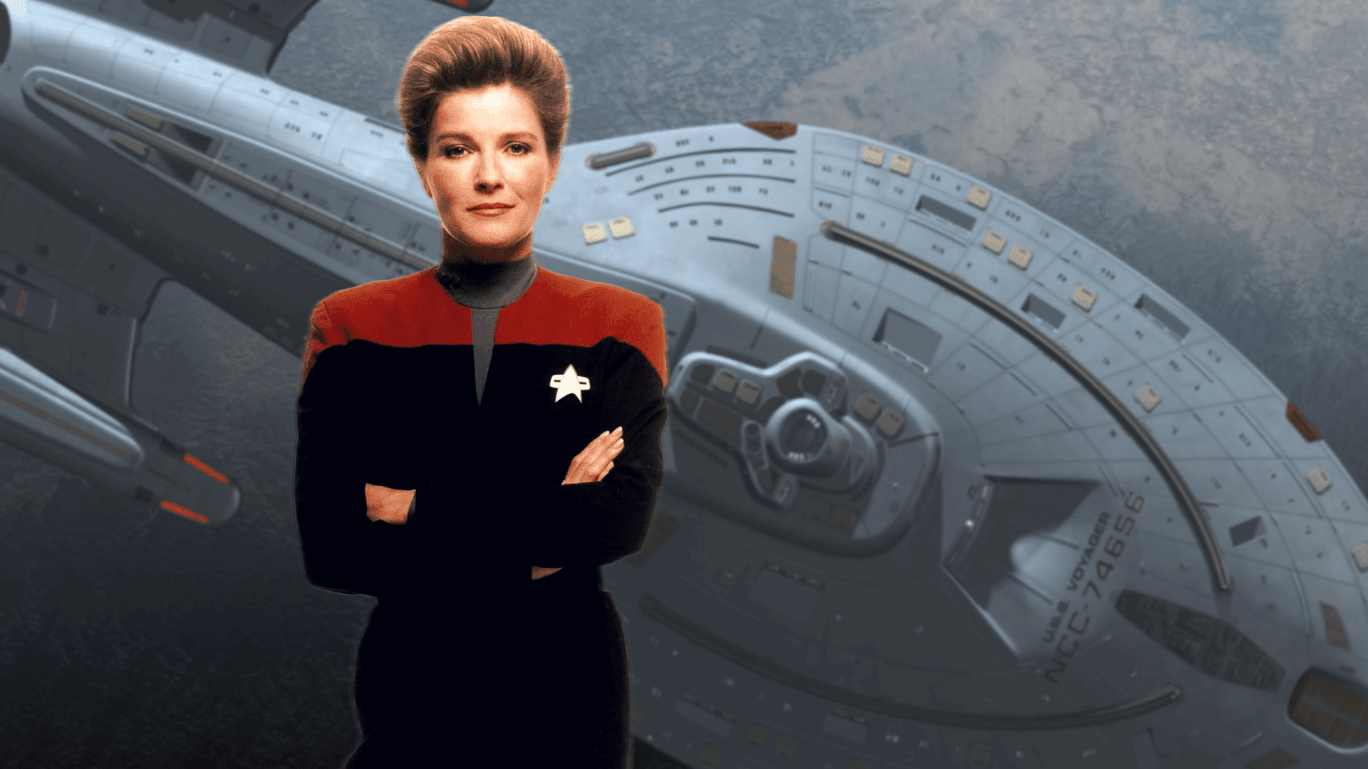 1920x1080 Captain Kathryn Janeway and the U.S.S. Voyager