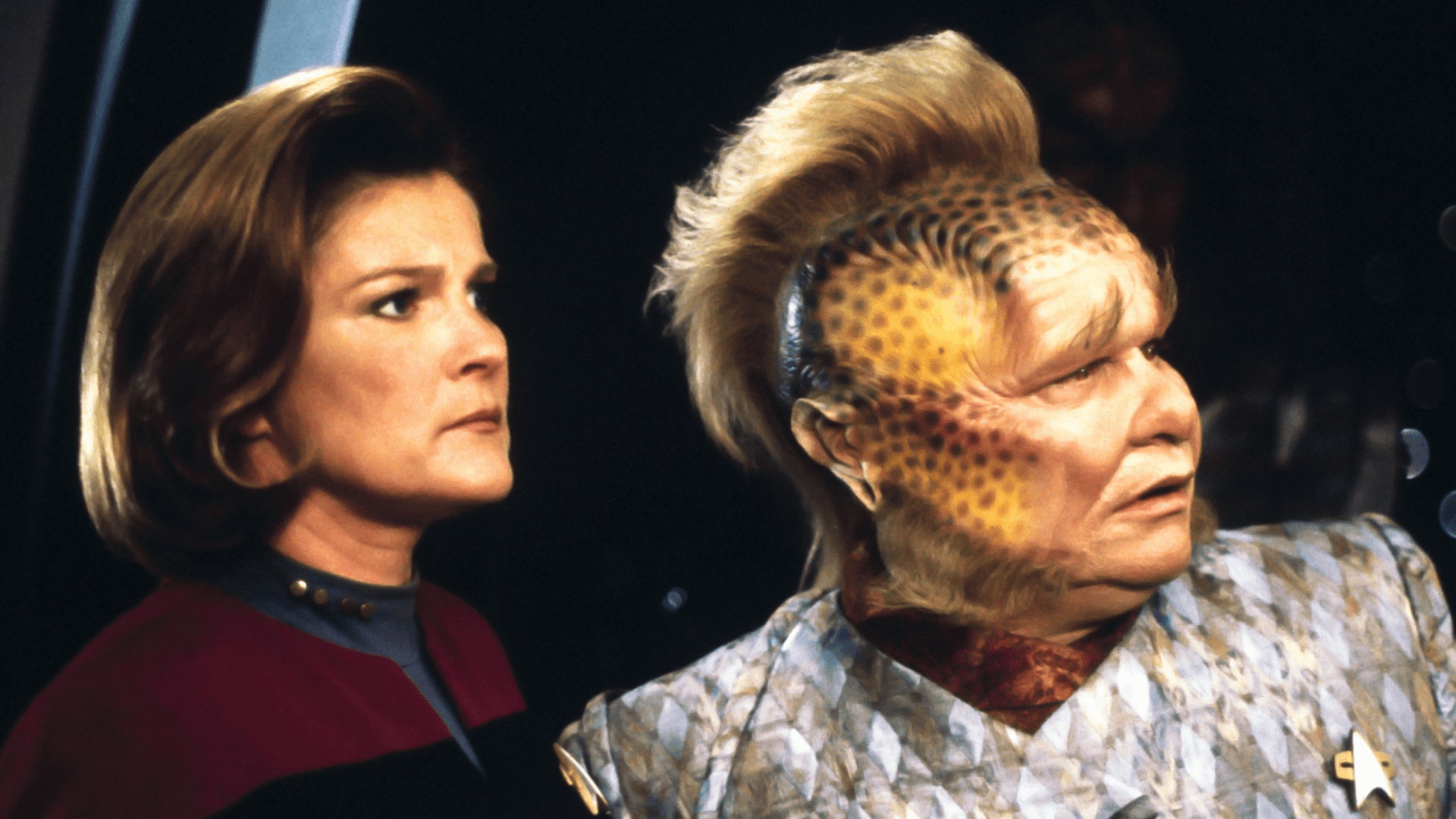 1920x1080 Download Kate Mulgrew Kathryn Janeway Ethan Phillips Neelix (Star Trek) TV Show Star Trek: Voyager HD Wallpaperx1080