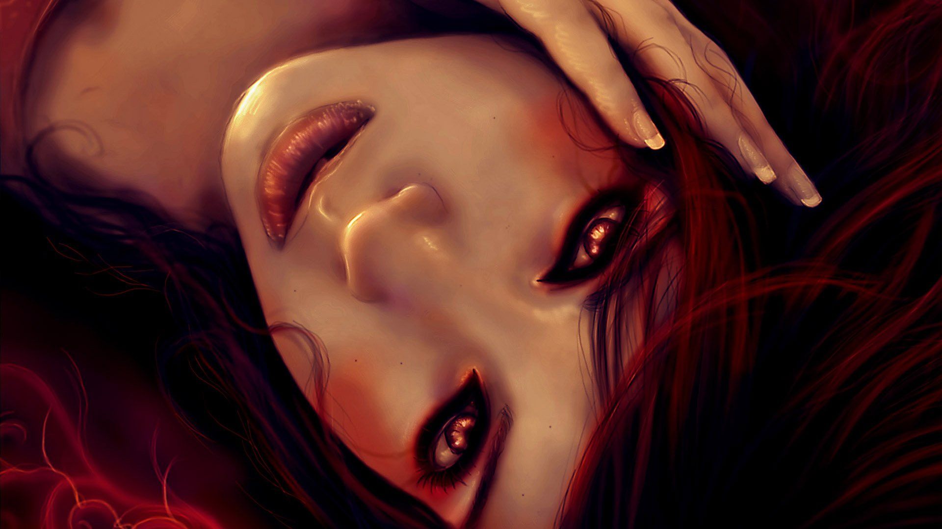 1920x1080 Dark Fantasy Red Eyed Woman HD Wallpaperx1080
