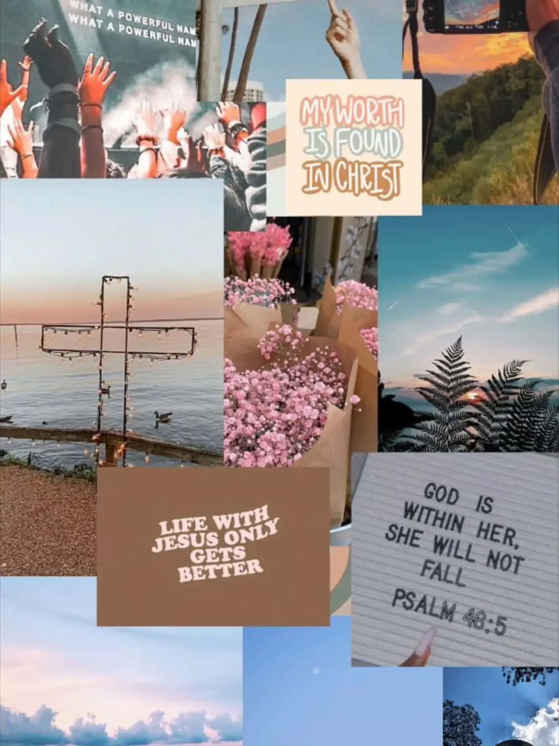 1125x1500 Download Christian Inspired Collage Aesthetic Wallpaper