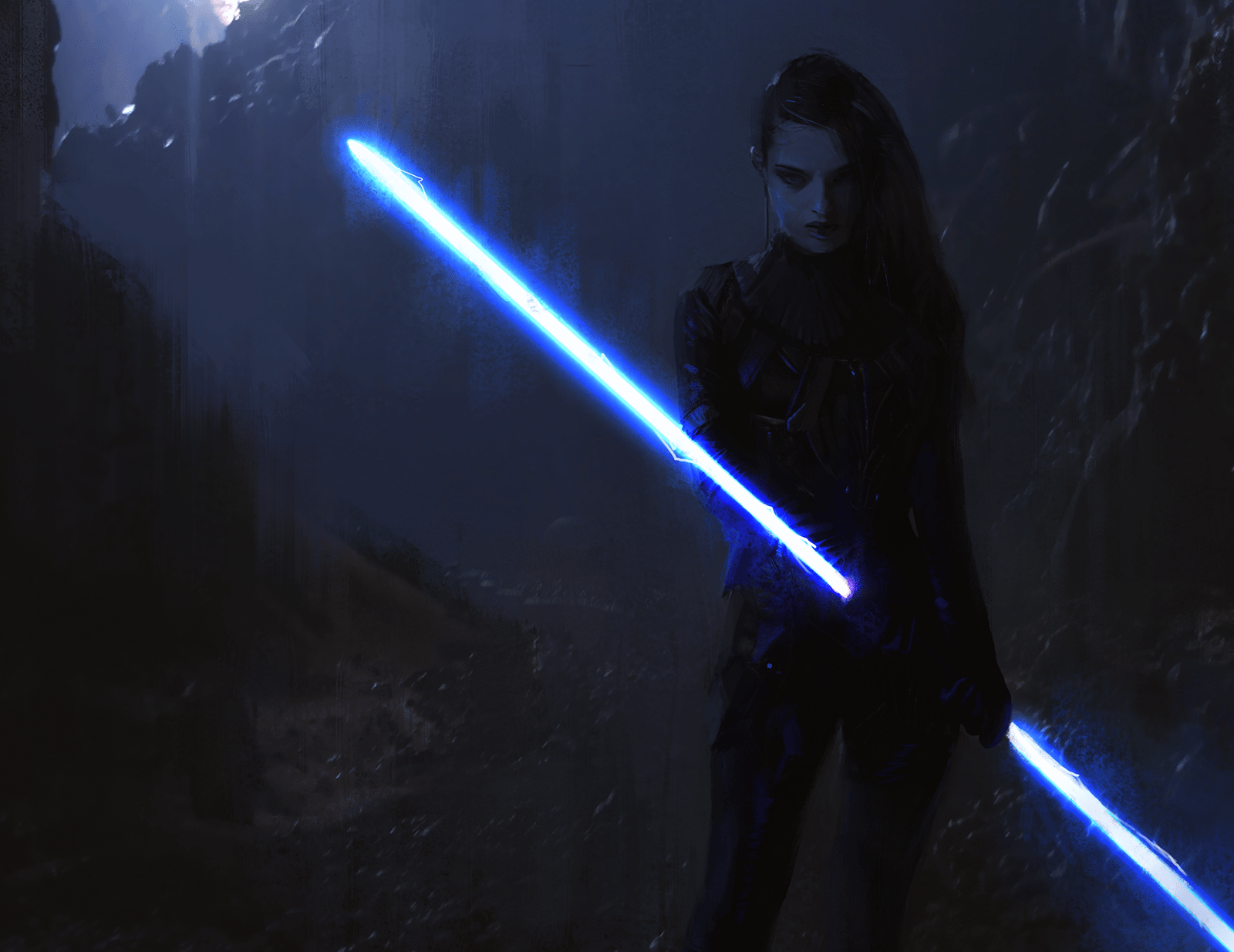 Star Wars Darth Vader w blu lightsaber wallpaper by sedemsto on DeviantArt