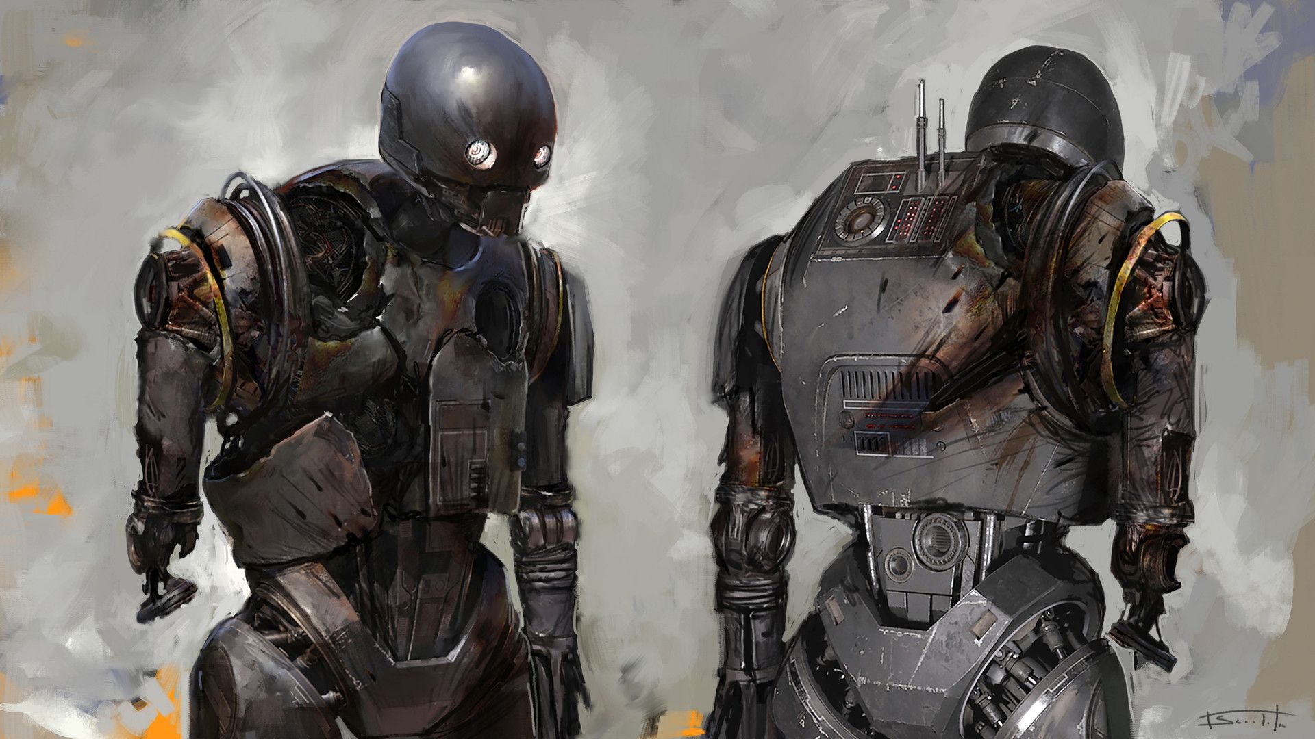 1920x1080 Fanart Rogue One, K2SO Damaged State