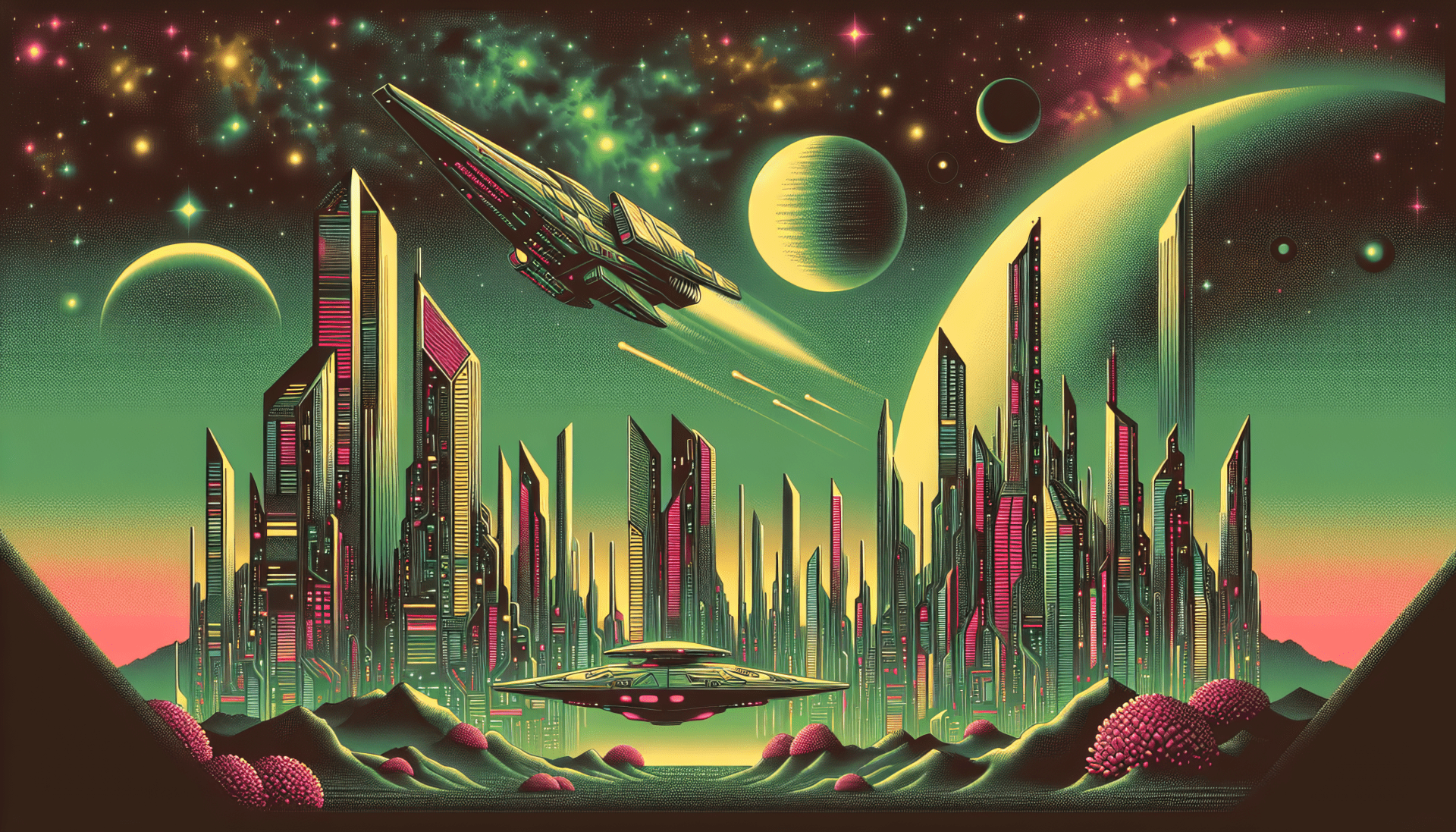 1920x1097 Retro Futuristic Cityscape HD Wallpaper By QuantumCuratorx2048