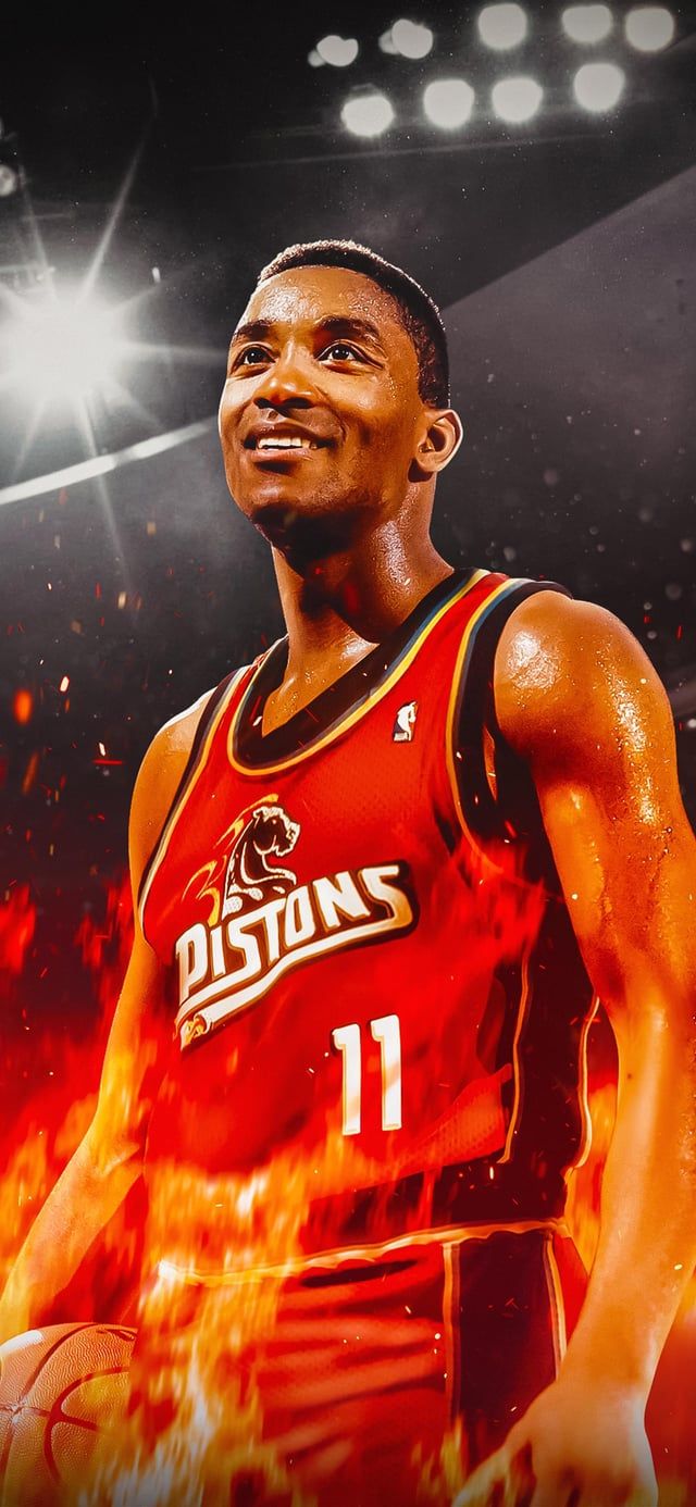 640x1386 In Case Any Of Y'all Want A New Wallpaper To Remember The Good Old Days, Here's Two Isiah Thomas Wallpaper! My Fave Jerseys Are The Red Grant Hill Era Horse Jerseys, So I