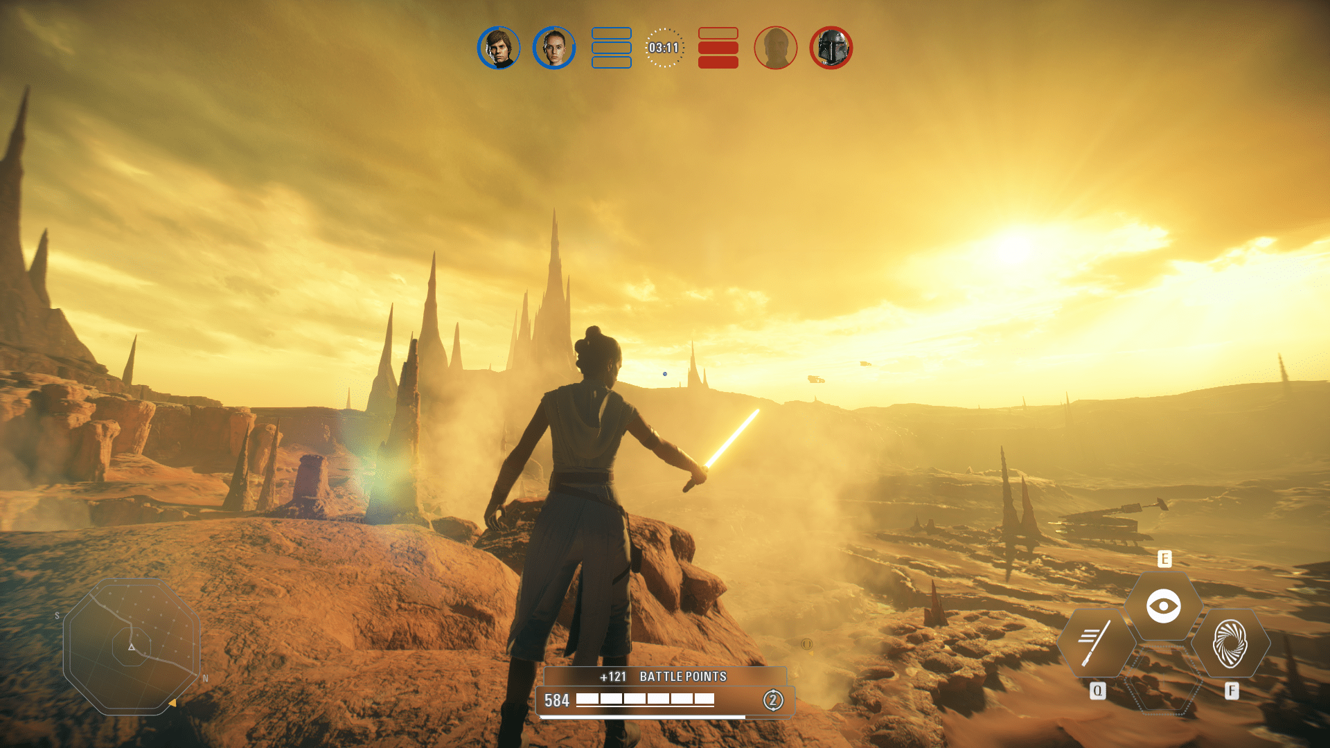 1920x1080 I love how Rey's Yellow Saber looks against the sky of Geonosis. I