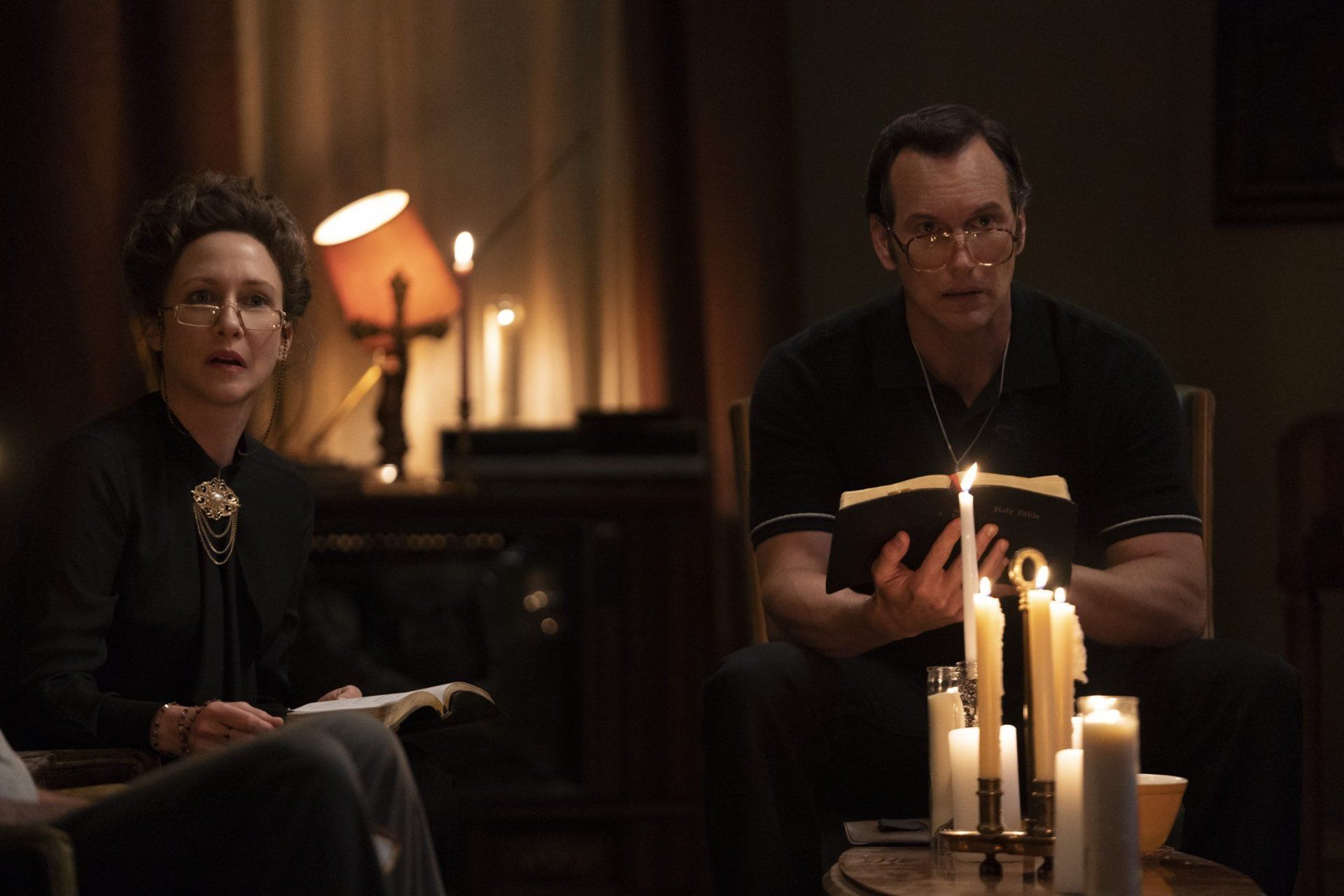 1920x1280 Download Ed Warren Patrick Wilson Lorraine Warren Vera Farmiga Movie The Conjuring: The Devil Made Me Do It HD Wallpaperx1280