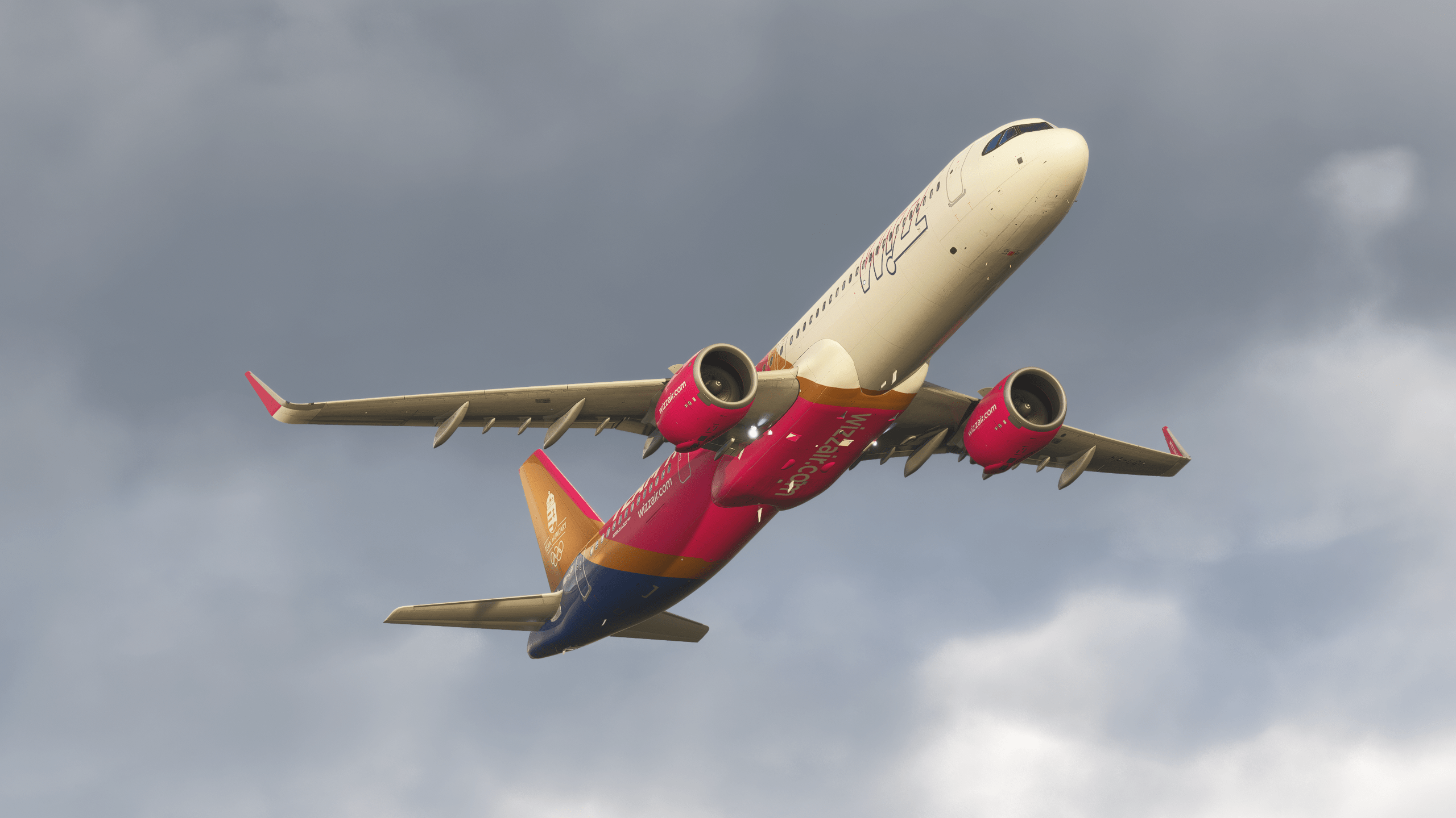 2560x1440 Wizz Air Airbus A321 Team Hungary Livery