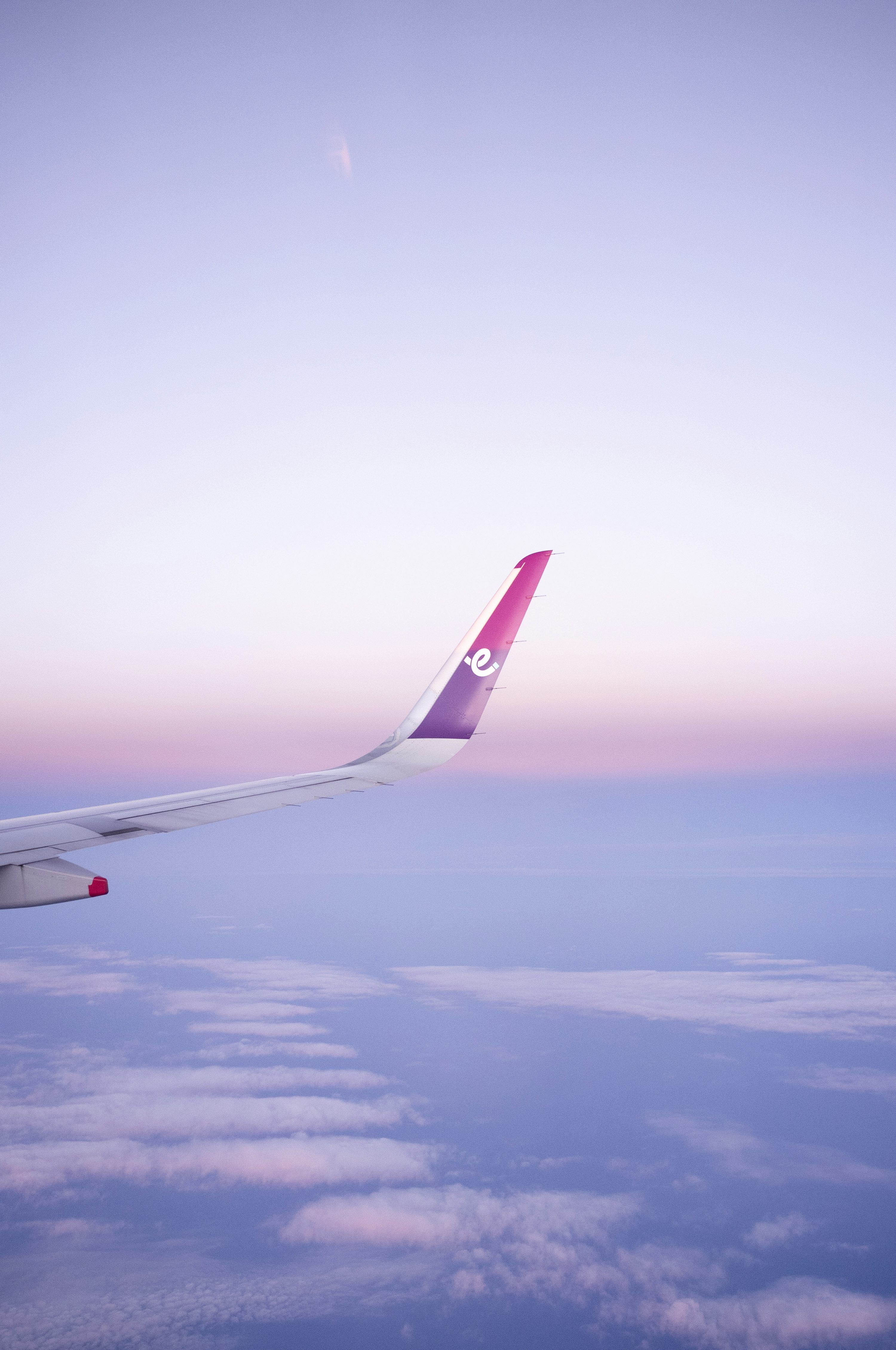 3000x4517 A wizz air wing is flying high in the sky. photo