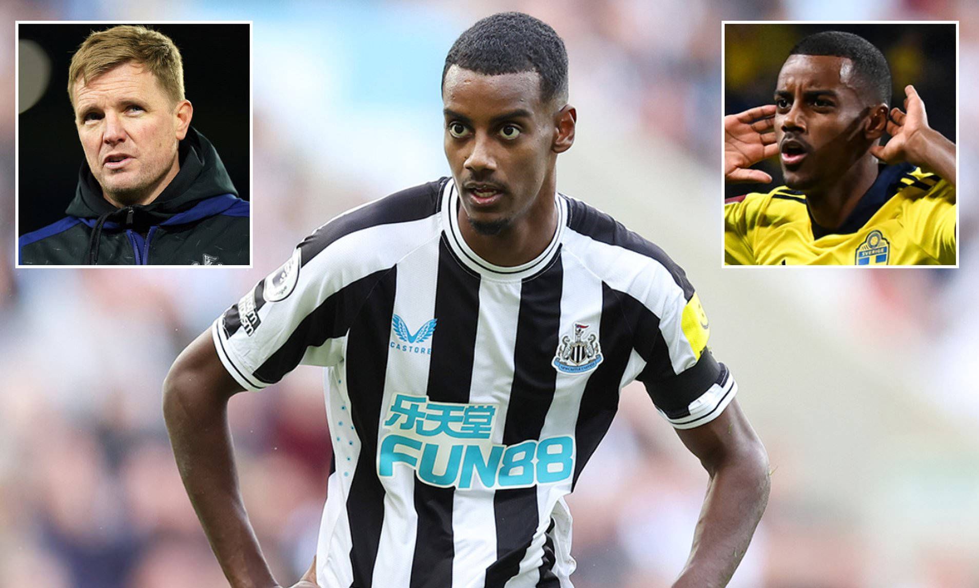 1908x1146 Download Alexander Isak And Eddie Howe Wallpaper
