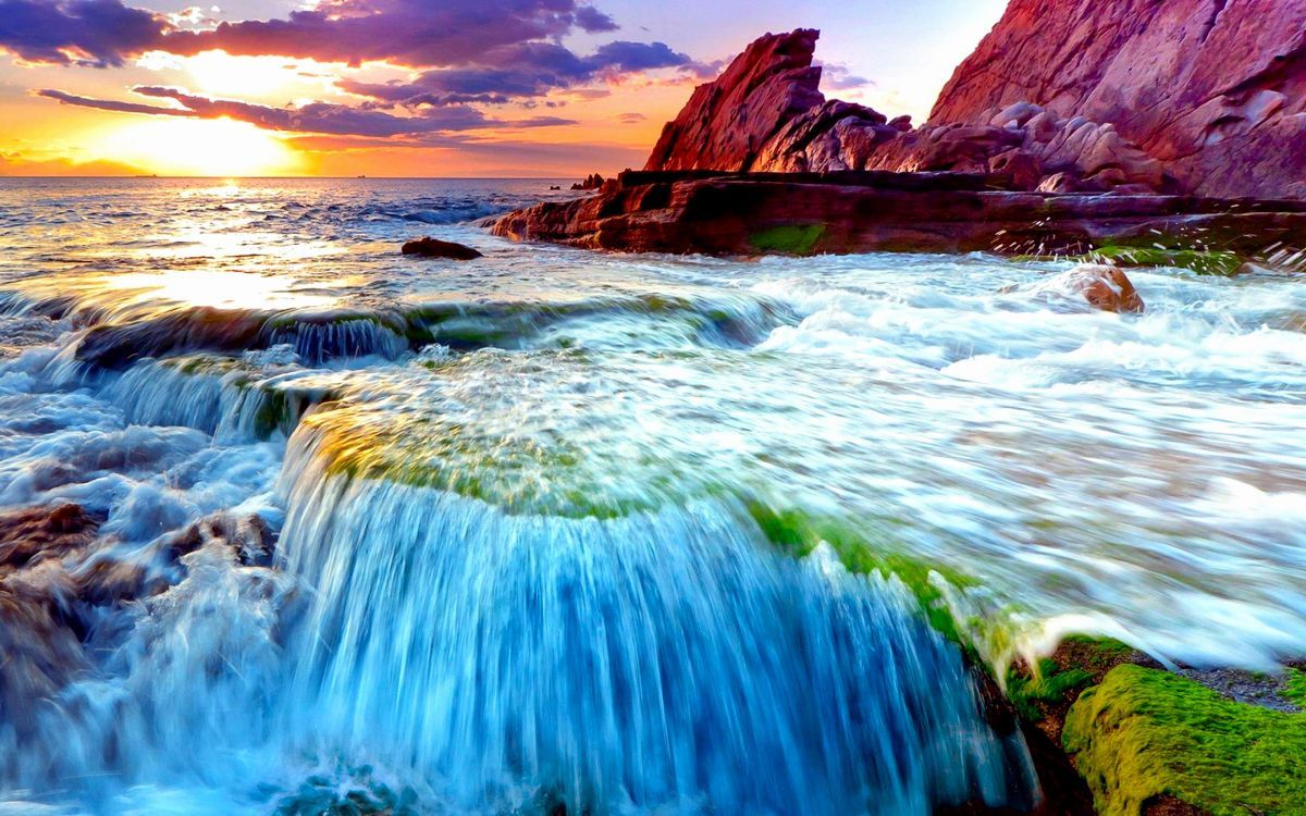 1200x750 Wallpaper Brown Rock Formation on Body of Water During Daytime, Background Free Image