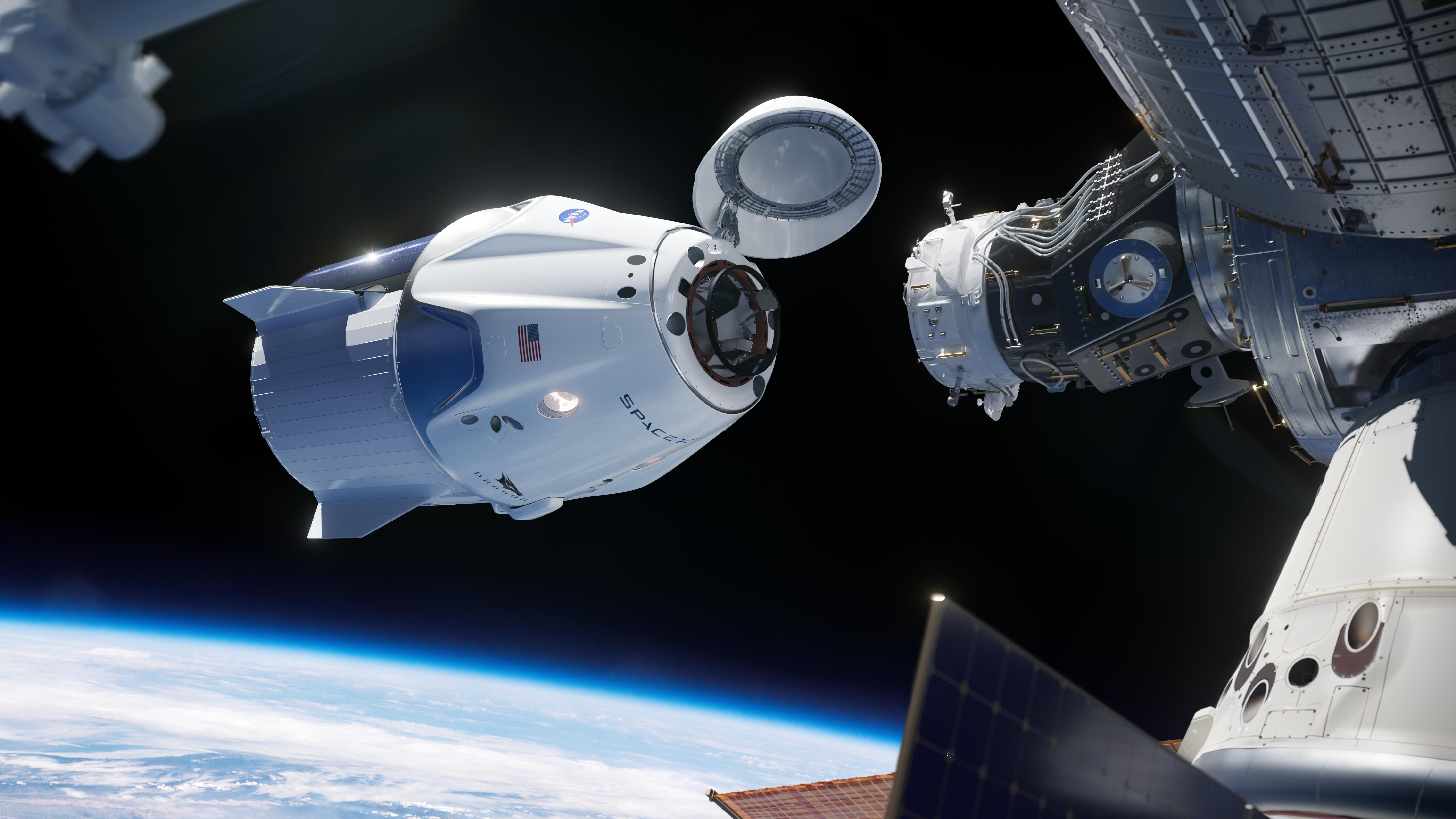 6000x3375 Updated rendering of Crew Dragon docking to the ISS, lots of details
